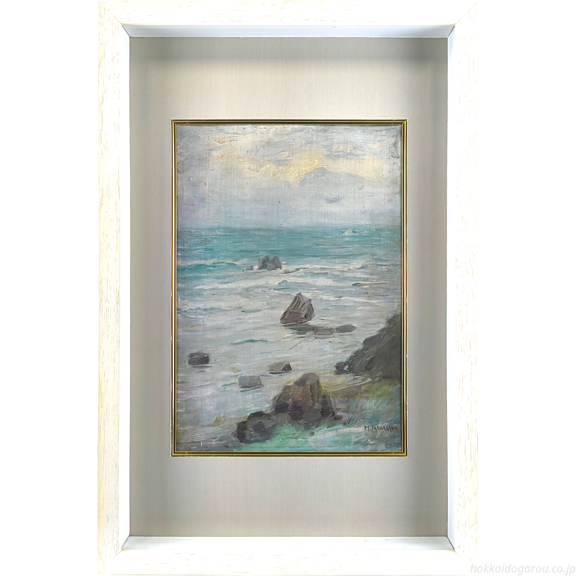 中沢弘光 『岩礁』 油彩画 - 北海道画廊