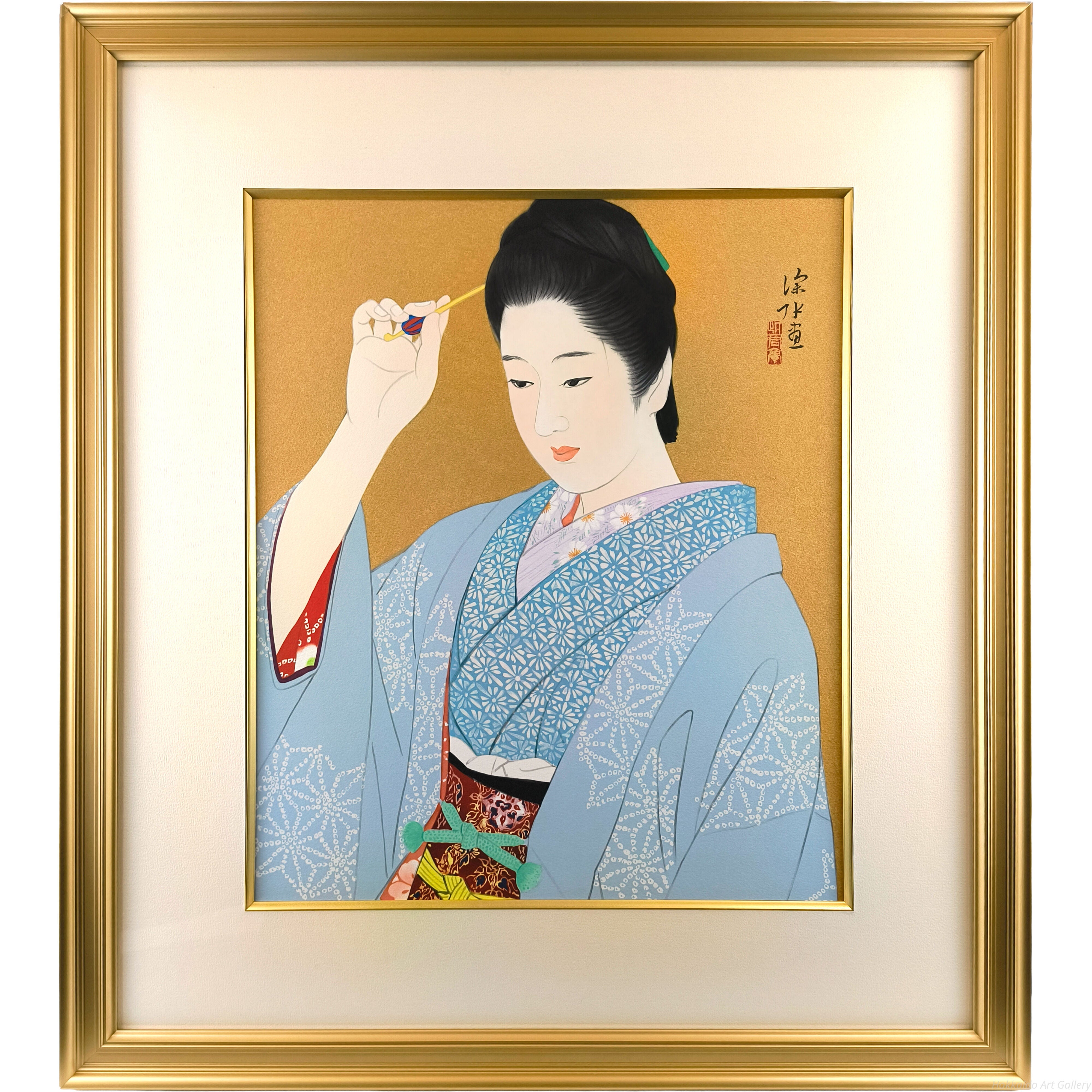 伊東深水 『夜会巻』 リトグラフ - 北海道画廊