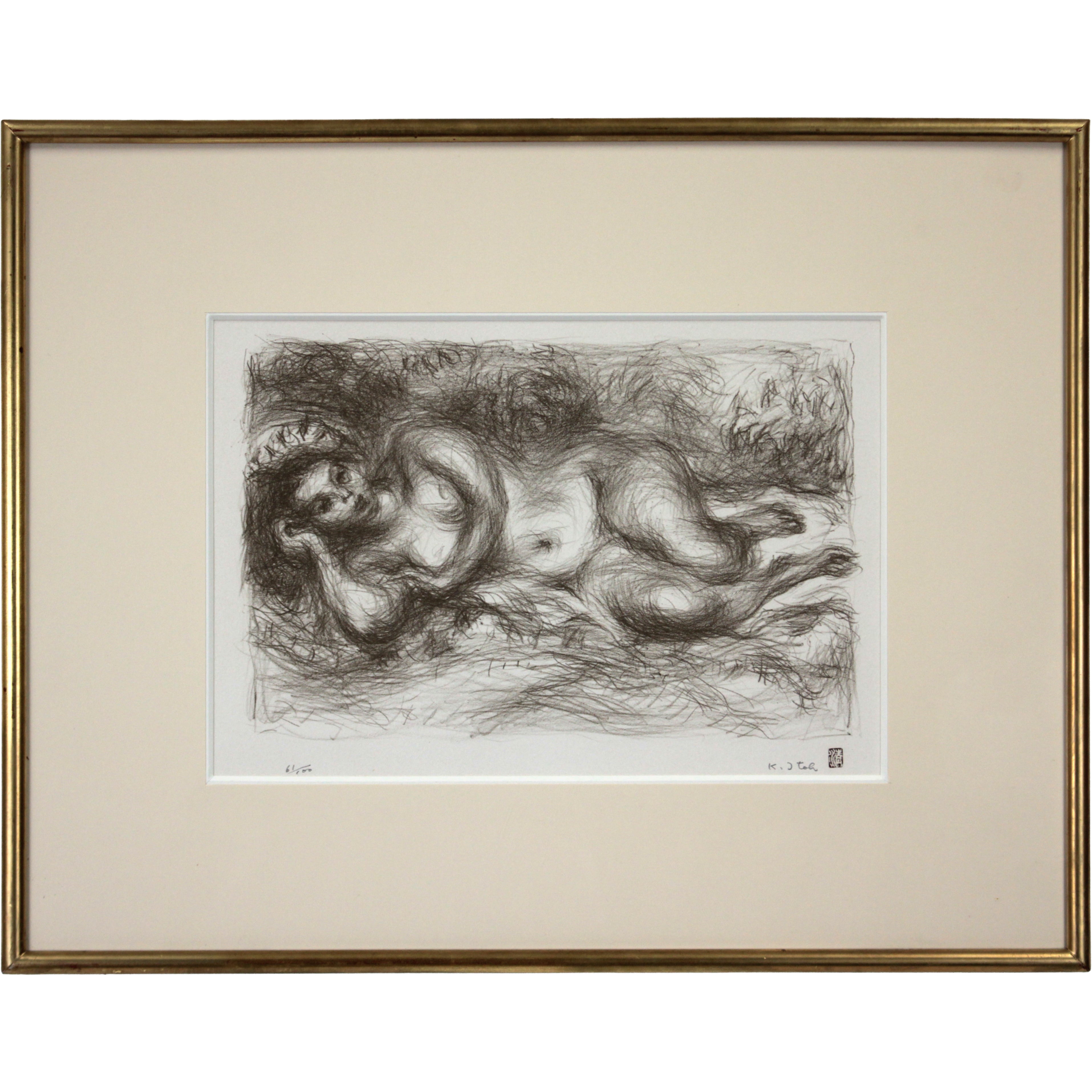 伊藤清永 「裸婦」 リトグラフ 版画 絵画 伊藤清永 『裸婦』 リトグラフ - 北海道画廊