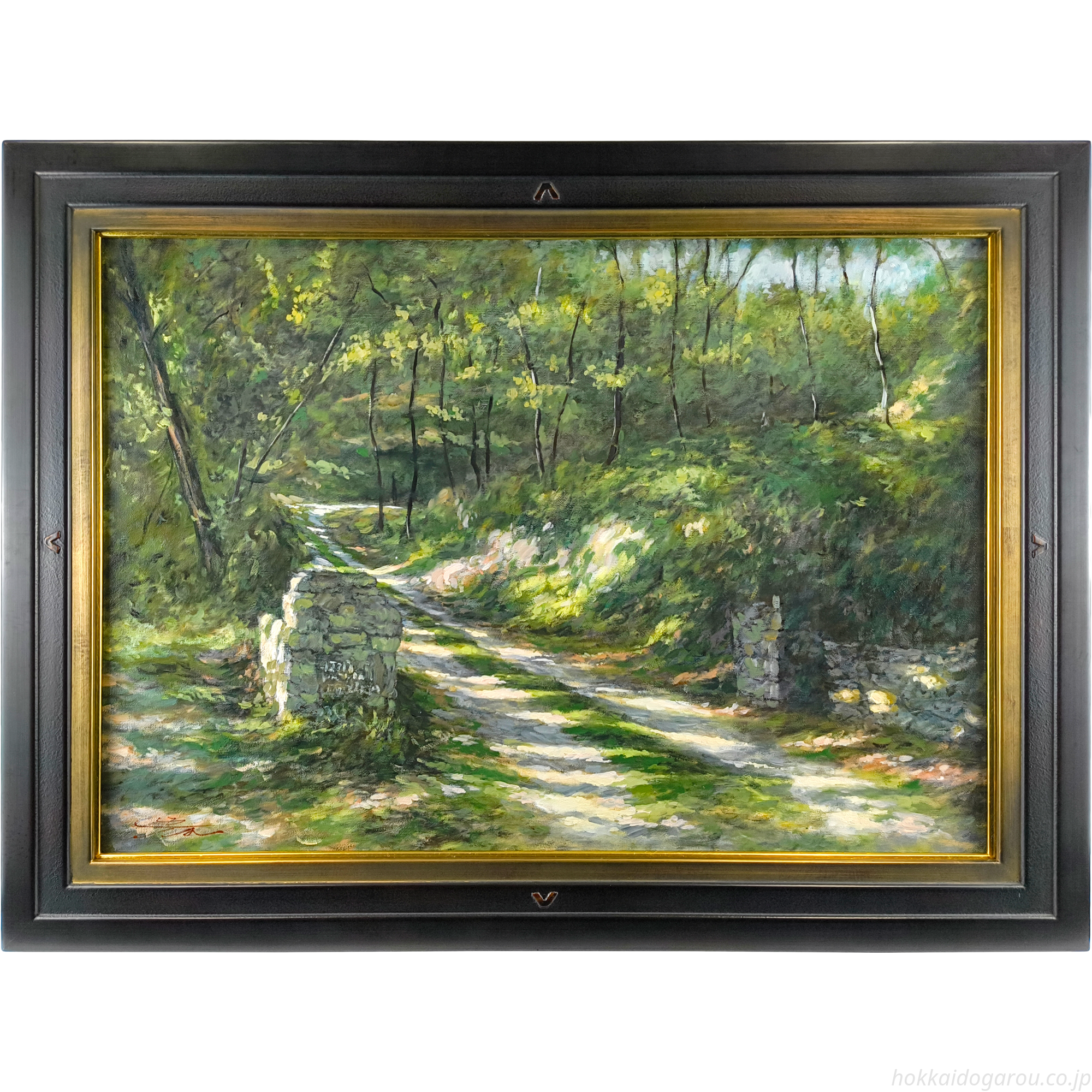佐々木麦 『こもれ陽の坂』 油彩画 - 北海道画廊