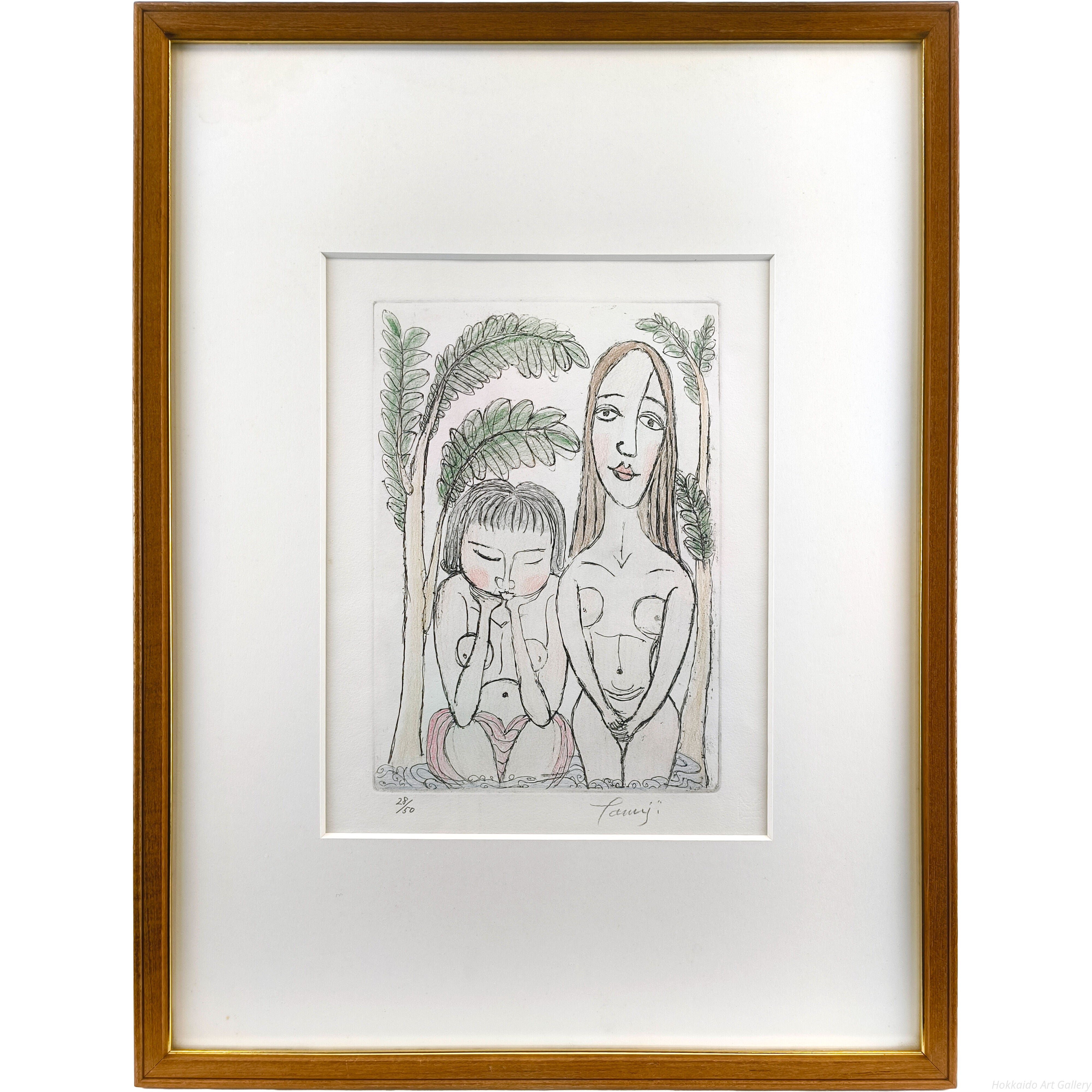 北川民次 『水浴』 銅版画 - 北海道画廊
