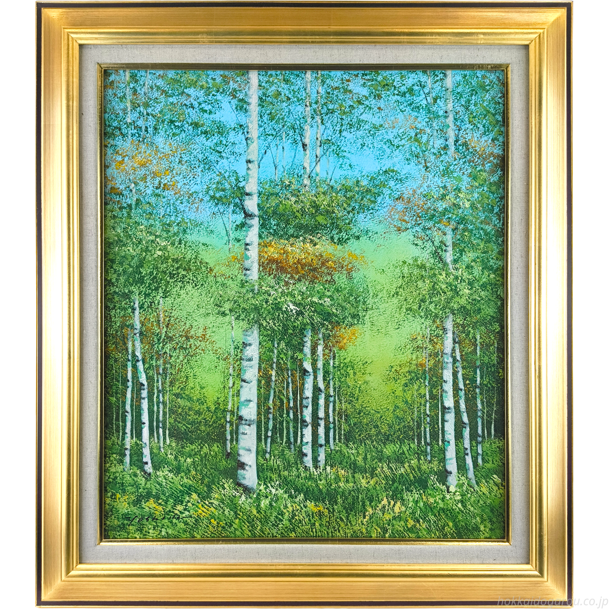 吉田敏之 『白樺』 油彩画 - 北海道画廊