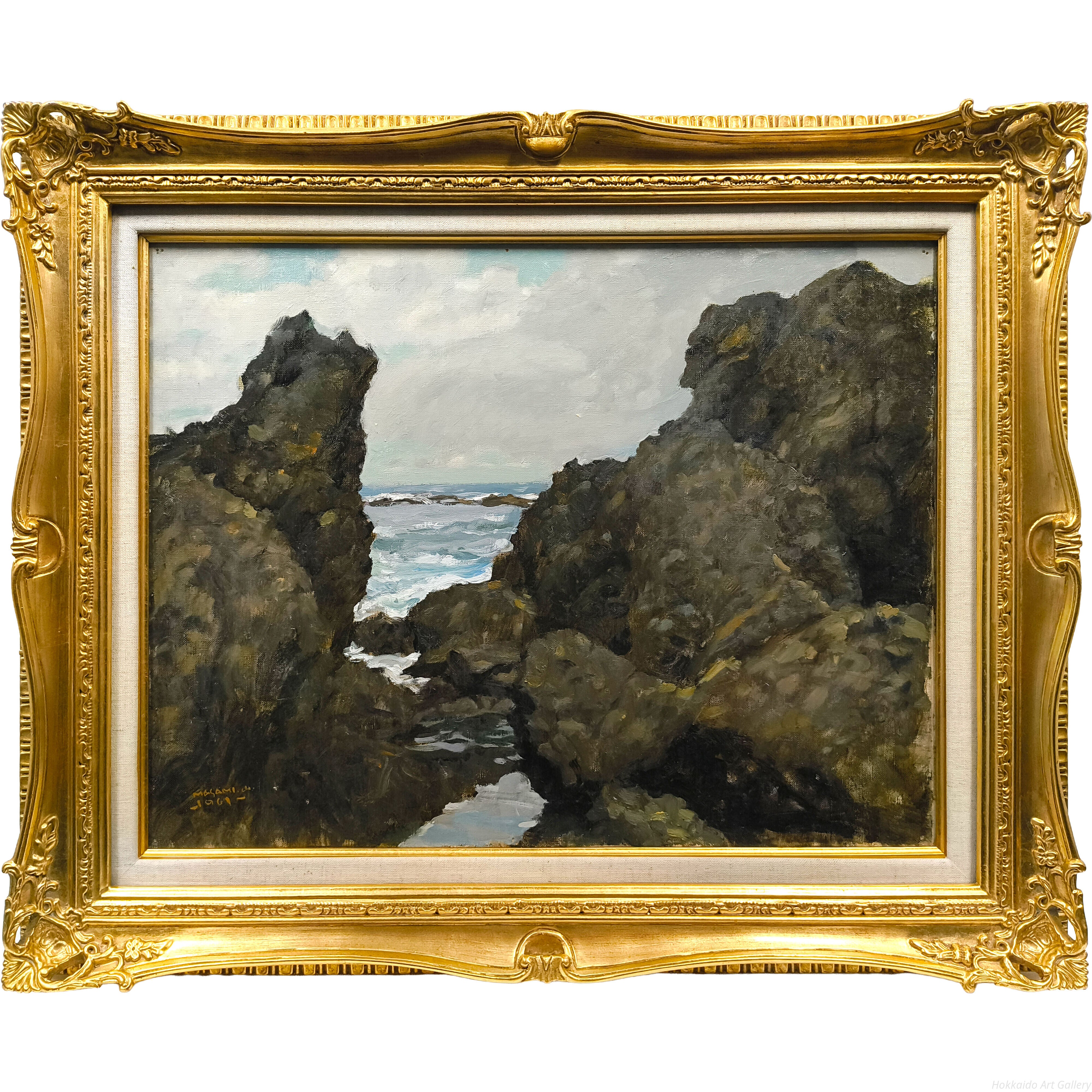山岸正巳 『海岸』 油彩画 - 北海道画廊