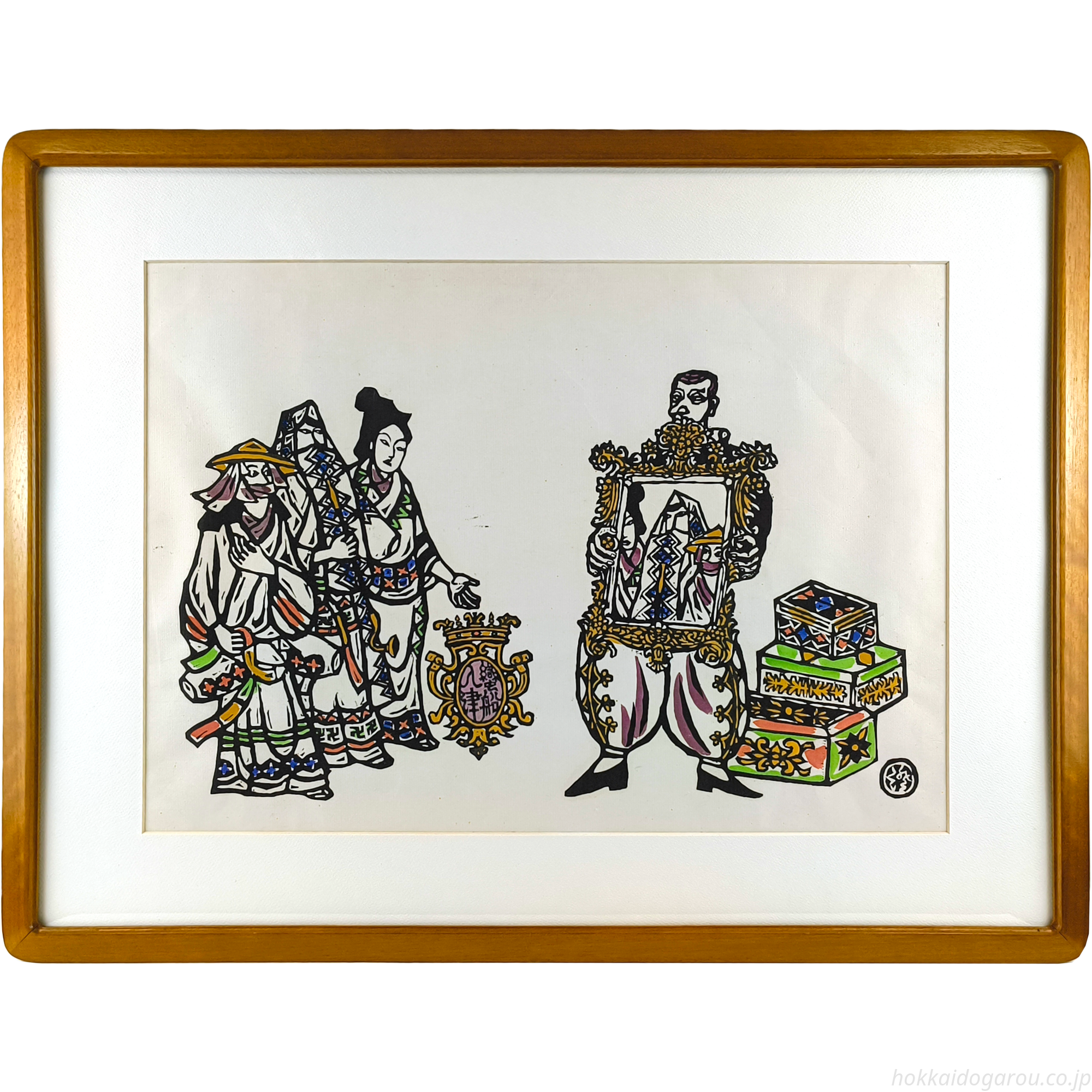 『 通神画譜 通神畫譜 』合川亭眠和 画 柿のやのあるじ 序文 文政二年 珍品本 川上澄生 『蛮船入津・鏡』 木版画 - 北海道画廊