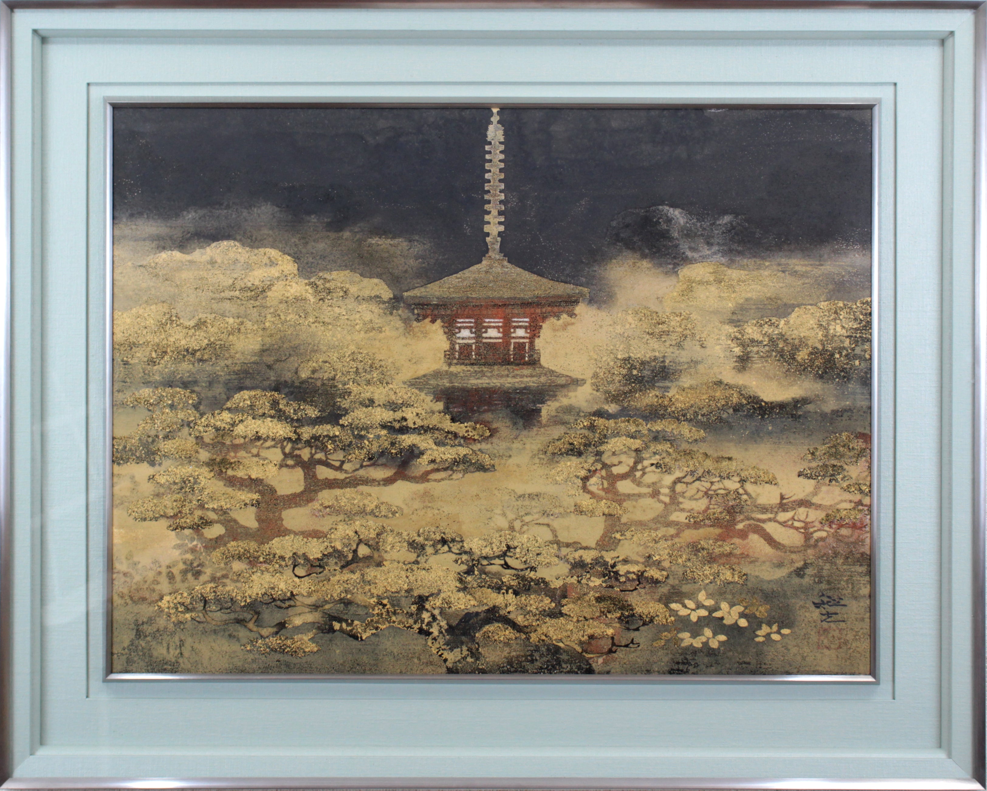 平川敏夫 『大和塔韻』 日本画 - 北海道画廊