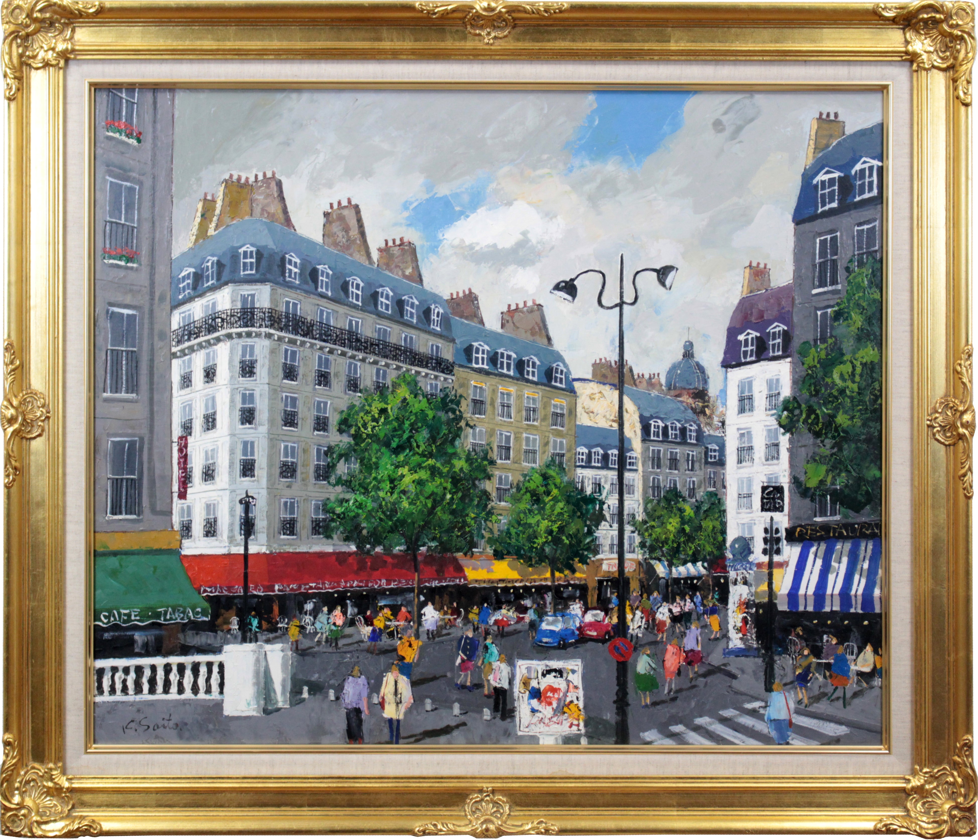 斉藤 要 『パリの交差点』 油彩画 - 北海道画廊