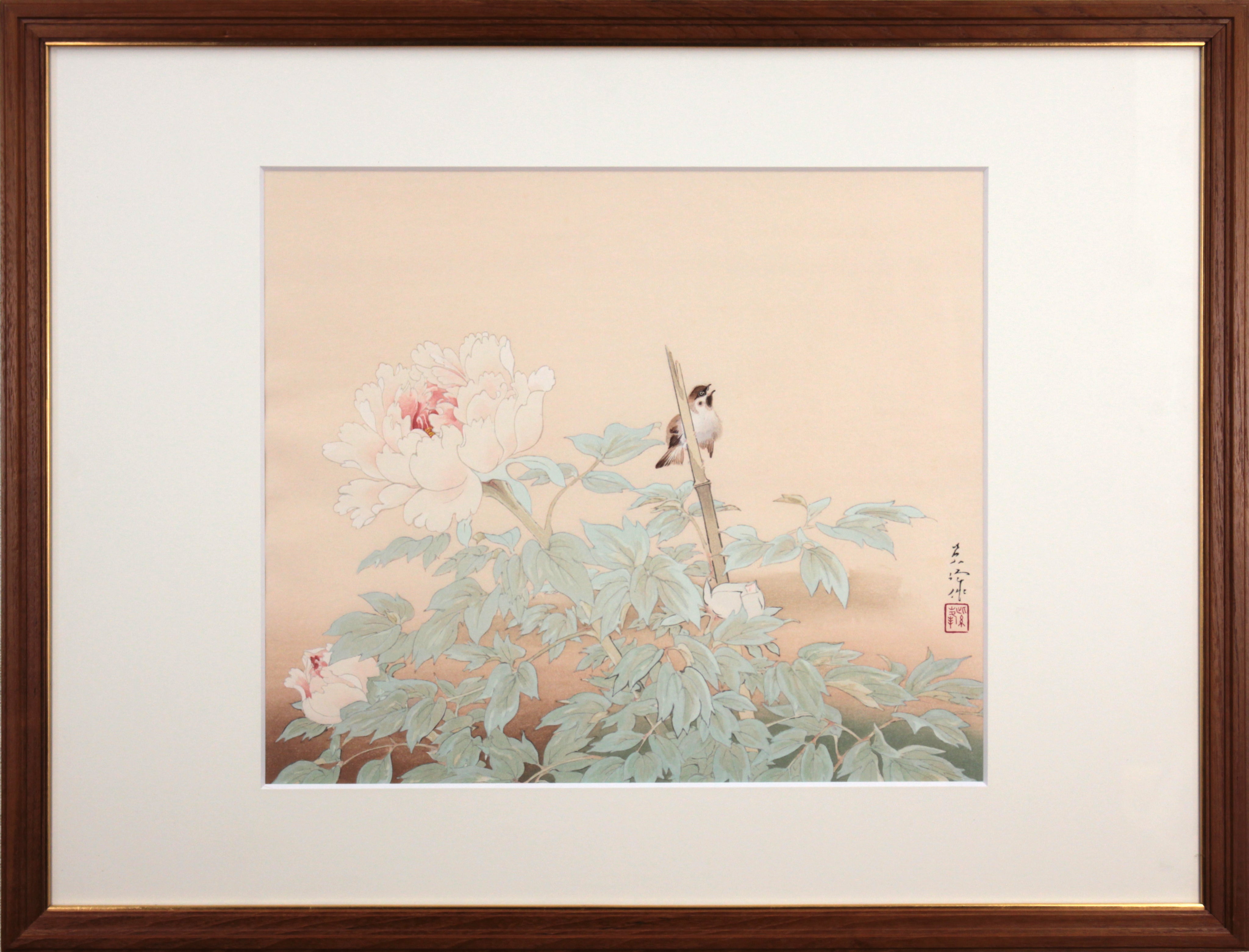 榊原紫峰 『富貴草』 木版画 - 北海道画廊