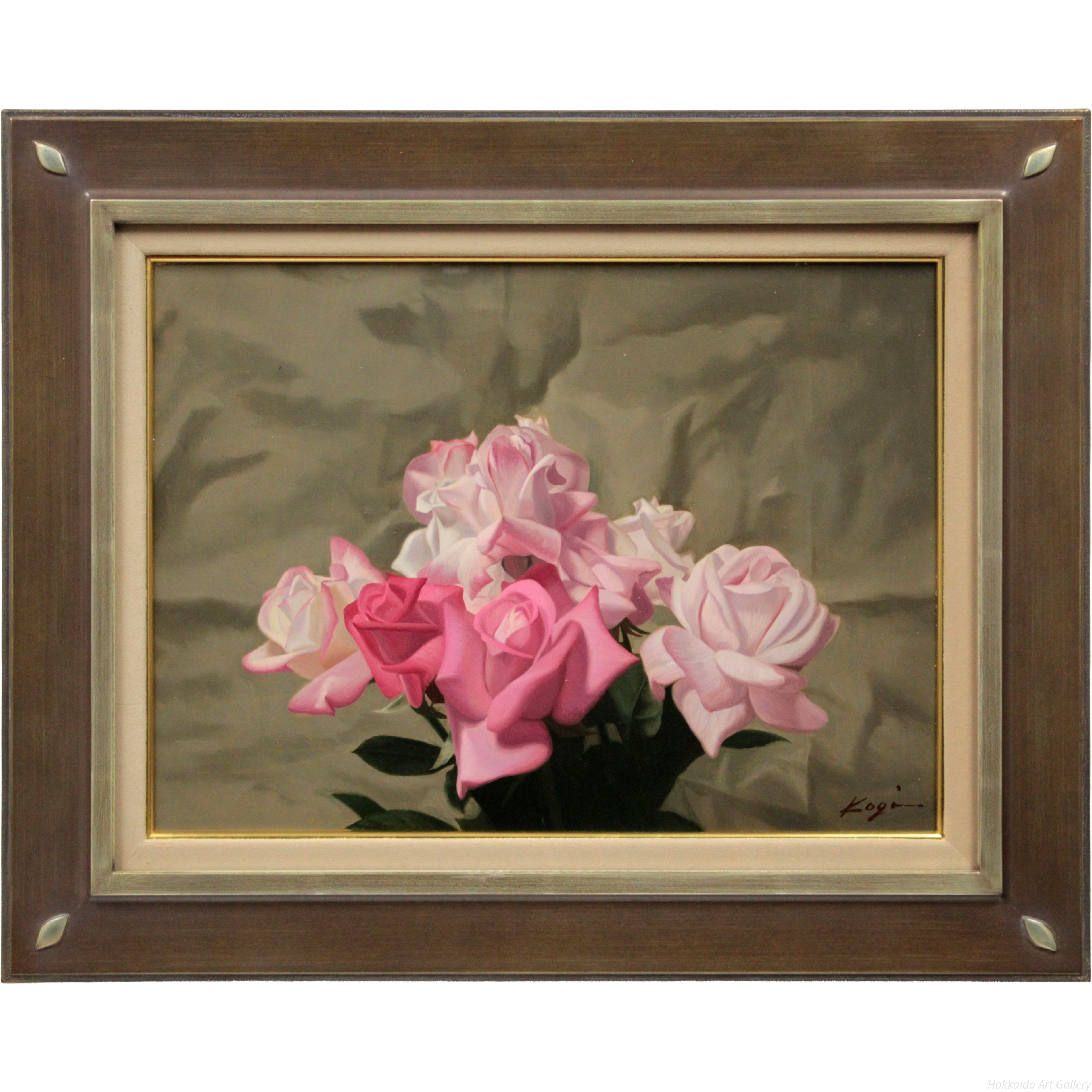 渡壁公義 『ばら』 油彩画 - 北海道画廊