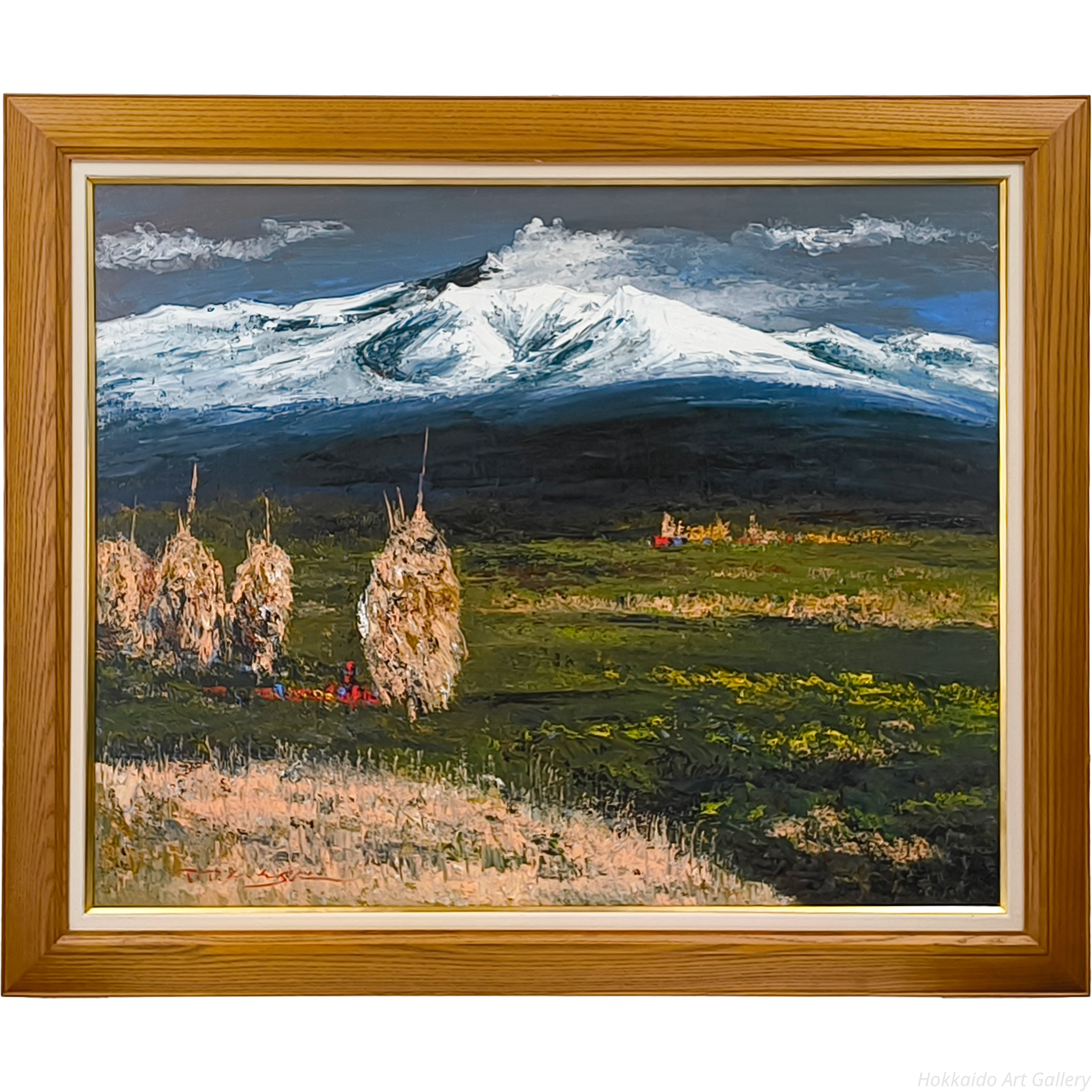 高橋哲夫 『新雪の十勝岳』 油彩画 - 北海道画廊