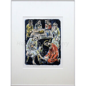 田中忠雄 『弟子の足を洗う』 リトグラフ - 北海道画廊