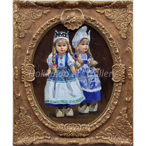 油彩画 8号 人形モチーフ（作者不詳） 豊田 満 『オランダ人形』 油彩画 - 北海道画廊