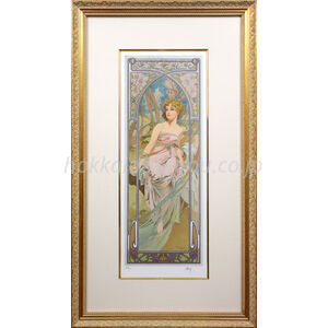 アルフォンス・ミュシャ　版画　朝の目覚め　171/300　額装　M　R6504F アルフォンス・ミュシャ『朝の目覚め』 – 北海道画廊