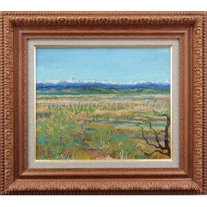 坂本直行　 『原野の馬橇』　 額装 風景画 インテリア 坂本直行 『原野の馬橇』 額装 風景画 インテリア 坂本直行 『原野の