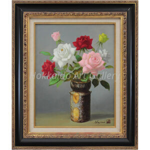 田村 一 『備前と薔薇』 油彩画 - 北海道画廊