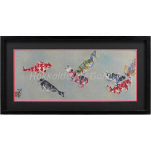 片岡鶴太郎 『虹鯉』 西陣織 - 北海道画廊