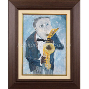 輪違宣和 『春を奏でる』 油彩画 - 北海道画廊