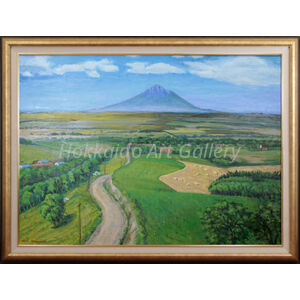 金澤 巌 『サロベツ原野と利尻富士』 油彩画 - 北海道画廊