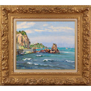 中村善策『小樽』油彩画【真作保証】 絵画 中村善策「小樽風景」油絵・F4号 絵画買取・販売の小竹美術