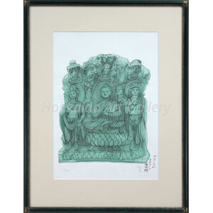 平山郁夫 『ガンダーラ仏 ペシャワール博物館』 リトグラフ