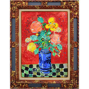 Aizpiri アイズピリピンクバックの赤いバラ リトグラフ Aizpiri アイズピリピンクバックの赤いバラ リトグラフ Aizpiri