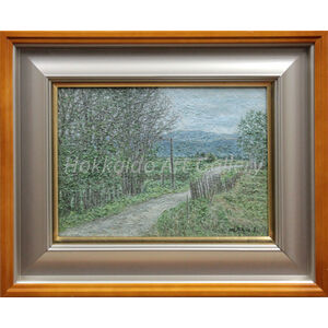 佐藤道雄 『郊外風景（東神楽にて）』 油彩画 - 北海道画廊