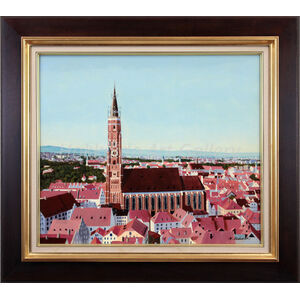 門脇六彦『ドイツ風景』油彩画【真作保証】 絵画 門脇六彦 『ドイツ風景』 油彩画 - 北海道画廊