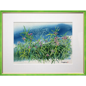 星野恒隆 『紫露草』 水彩画 - 北海道画廊