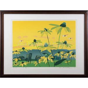 藤倉英幸 『夕空に』 シルクスクリーン - 北海道画廊