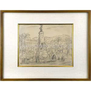 川島理一郎 鉛筆画 人物画 額装品 川島理一郎 『Nice』 デッサン画 - 北海道画廊
