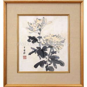 田辺三重松 『菊』 水彩画 - 北海道画廊