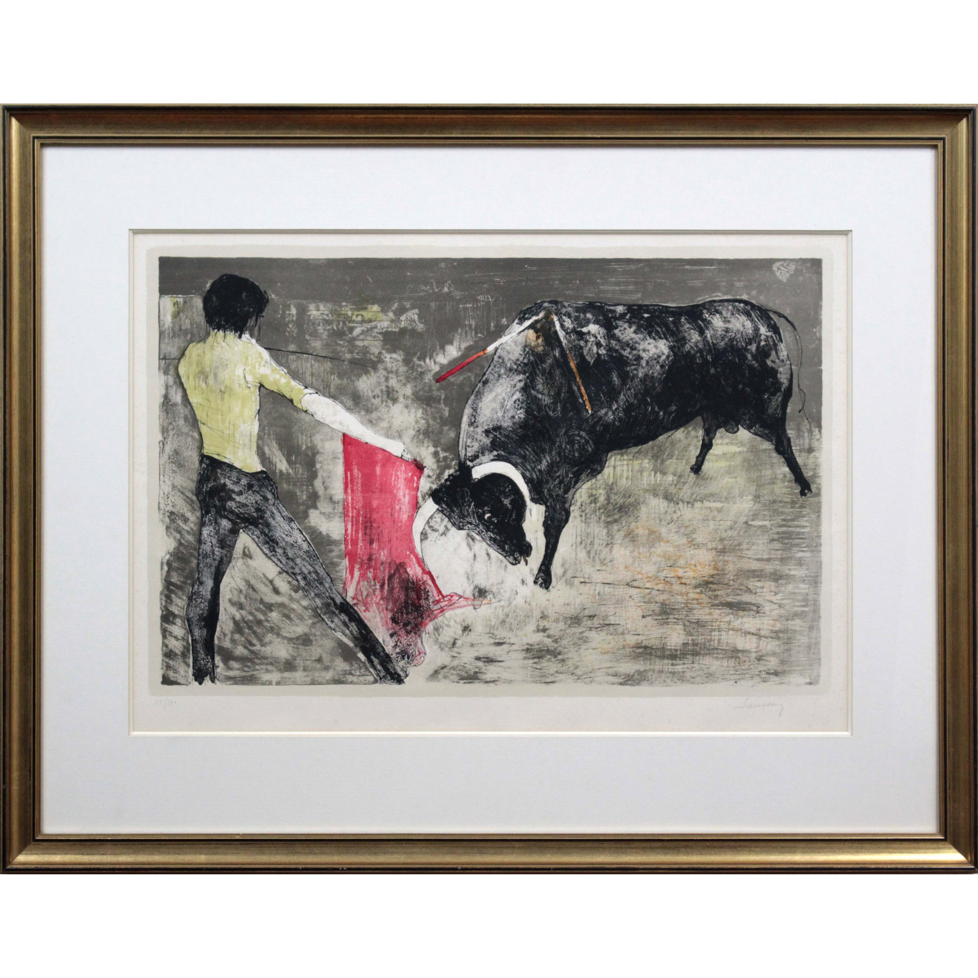 闘牛絵画 横:約72cm 縦:約66cm ジャン・ジャンセン 『闘牛』 リトグラフ - 北海道画廊