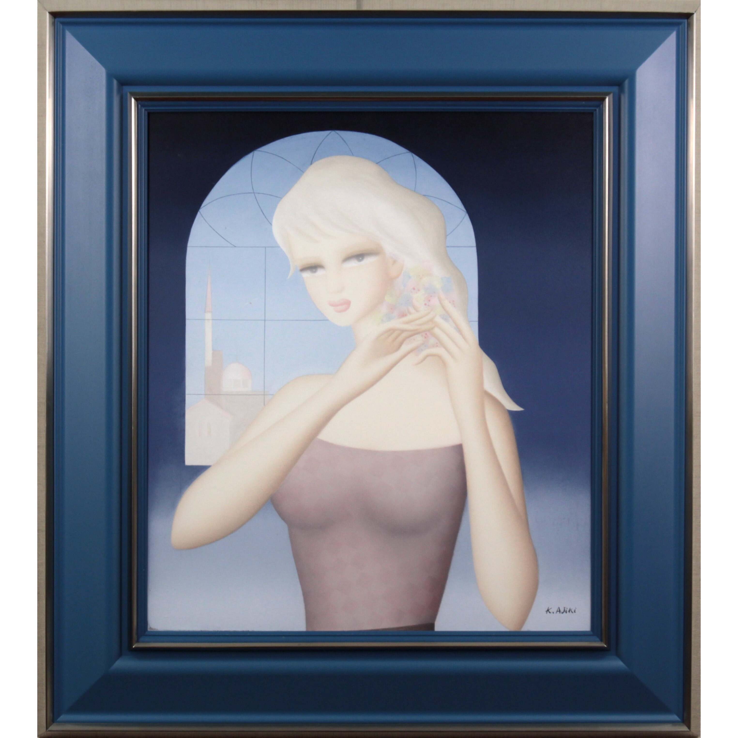 安食一雄 『あこがれ（陽光）』 油彩画 - 北海道画廊