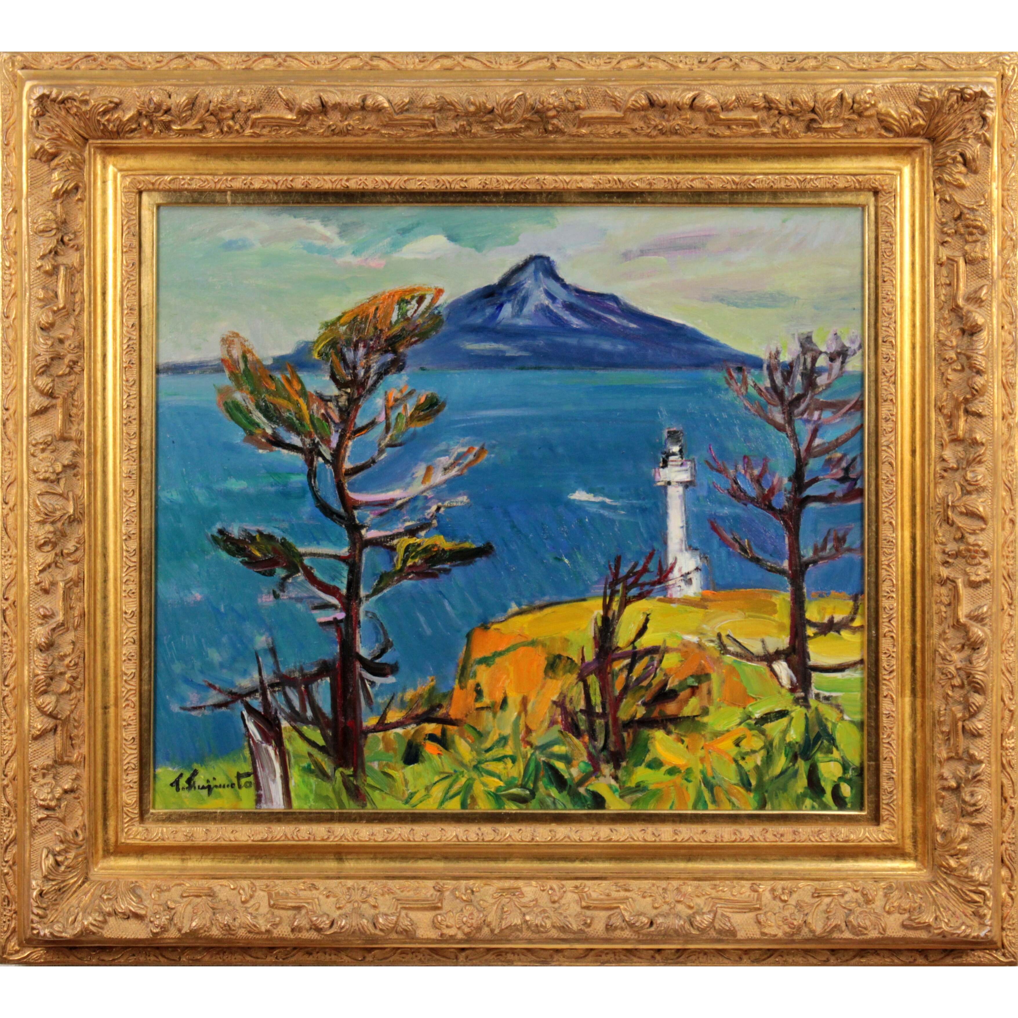 藤本東一良 『利尻富士（レブン島にて）』 油彩画 - 北海道画廊