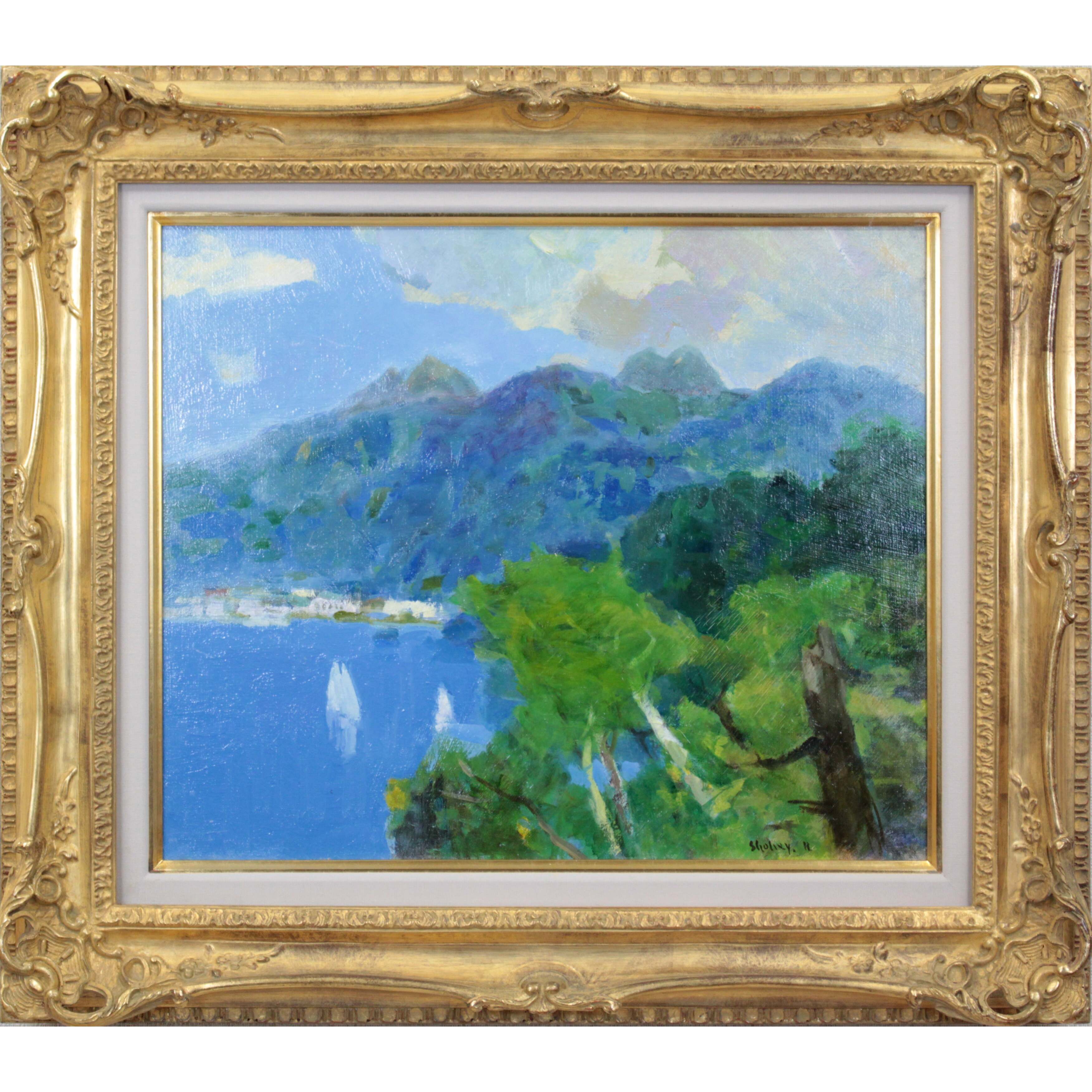 中本昭平 『夏の山湖（大有珠・小有珠）』 油彩画 - 北海道画廊