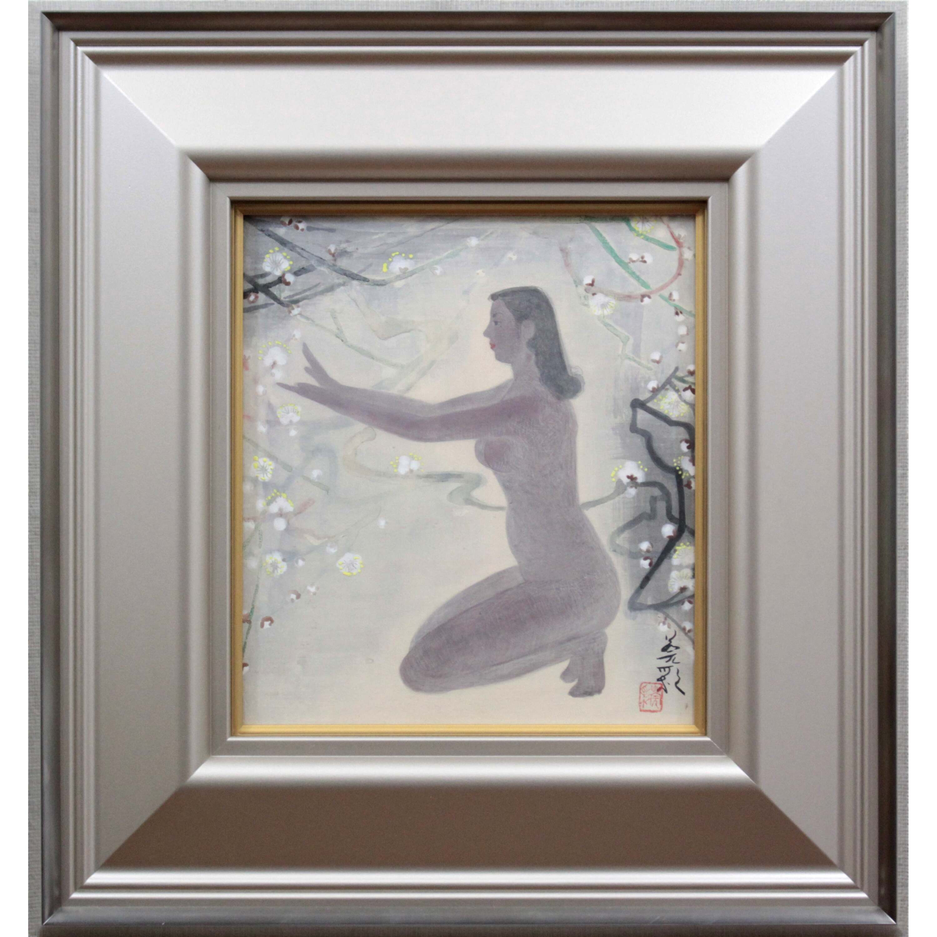 本間莞彩 『裸婦』 日本画 - 北海道画廊