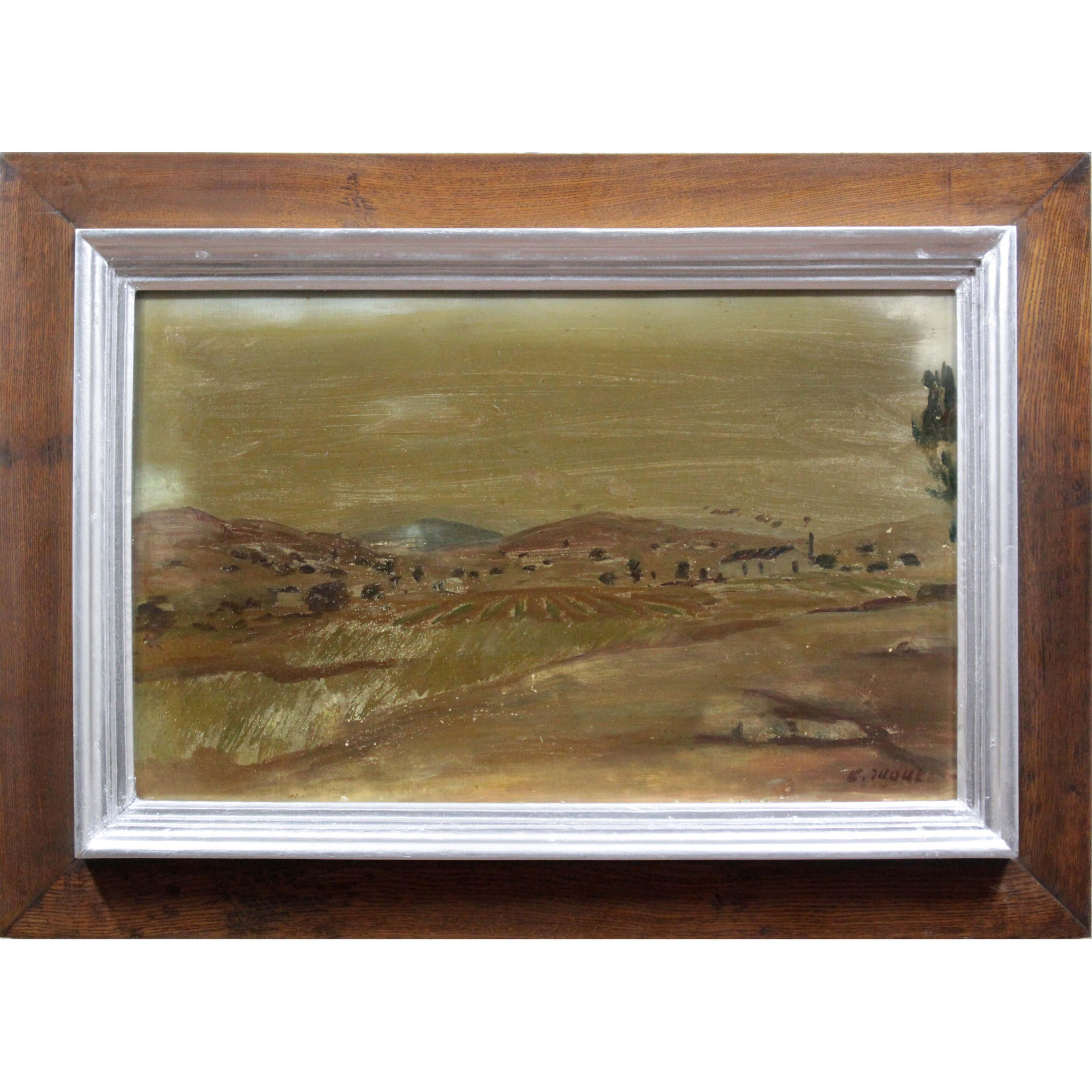 井上長三郎 『風景』 油彩画 - 北海道画廊