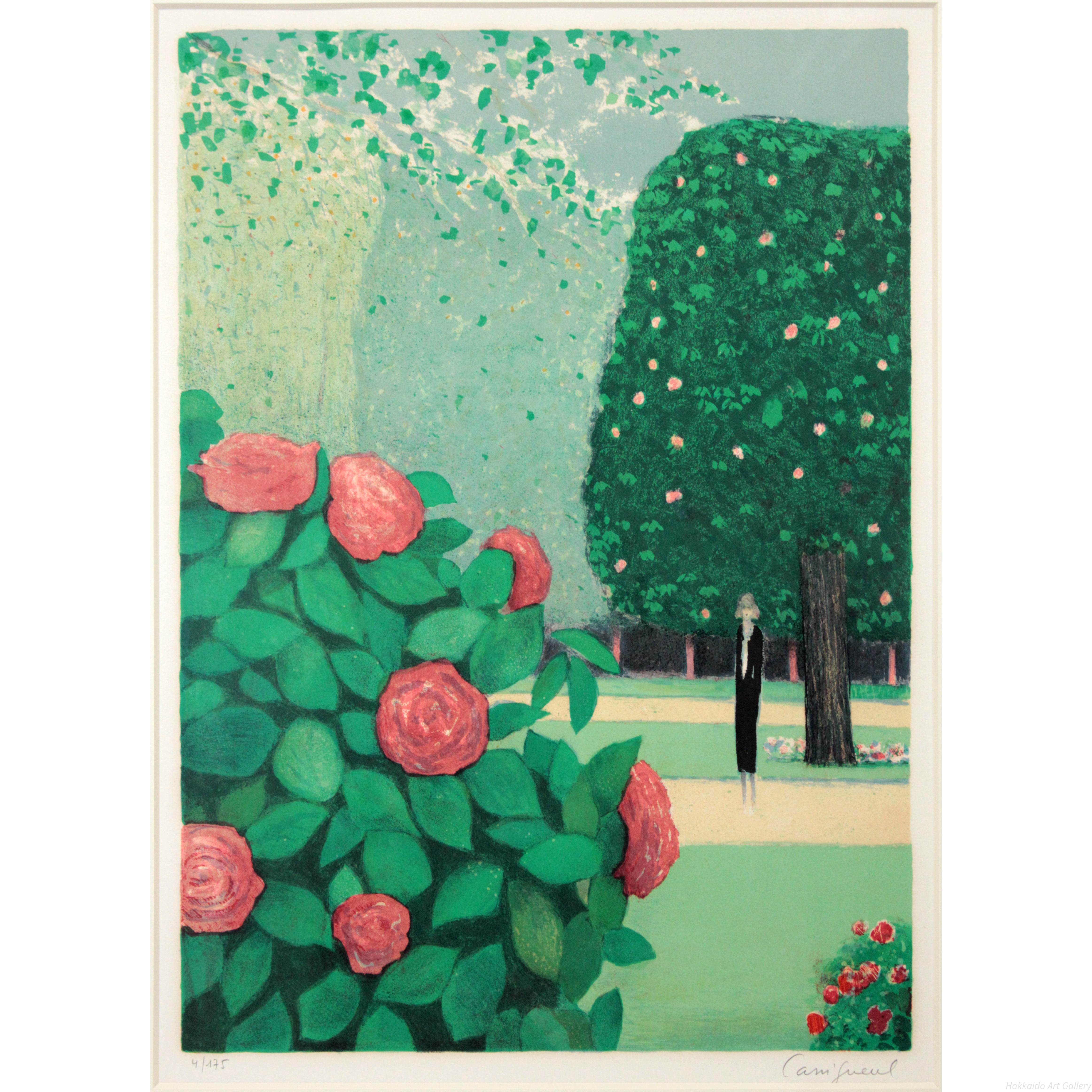 ジャン ピエール カシニョール、【ポンポンバラ】、希少画集画 ジャン＝ピエール・カシニョール 『バラの繁み』 リトグラフ - 北海道画廊