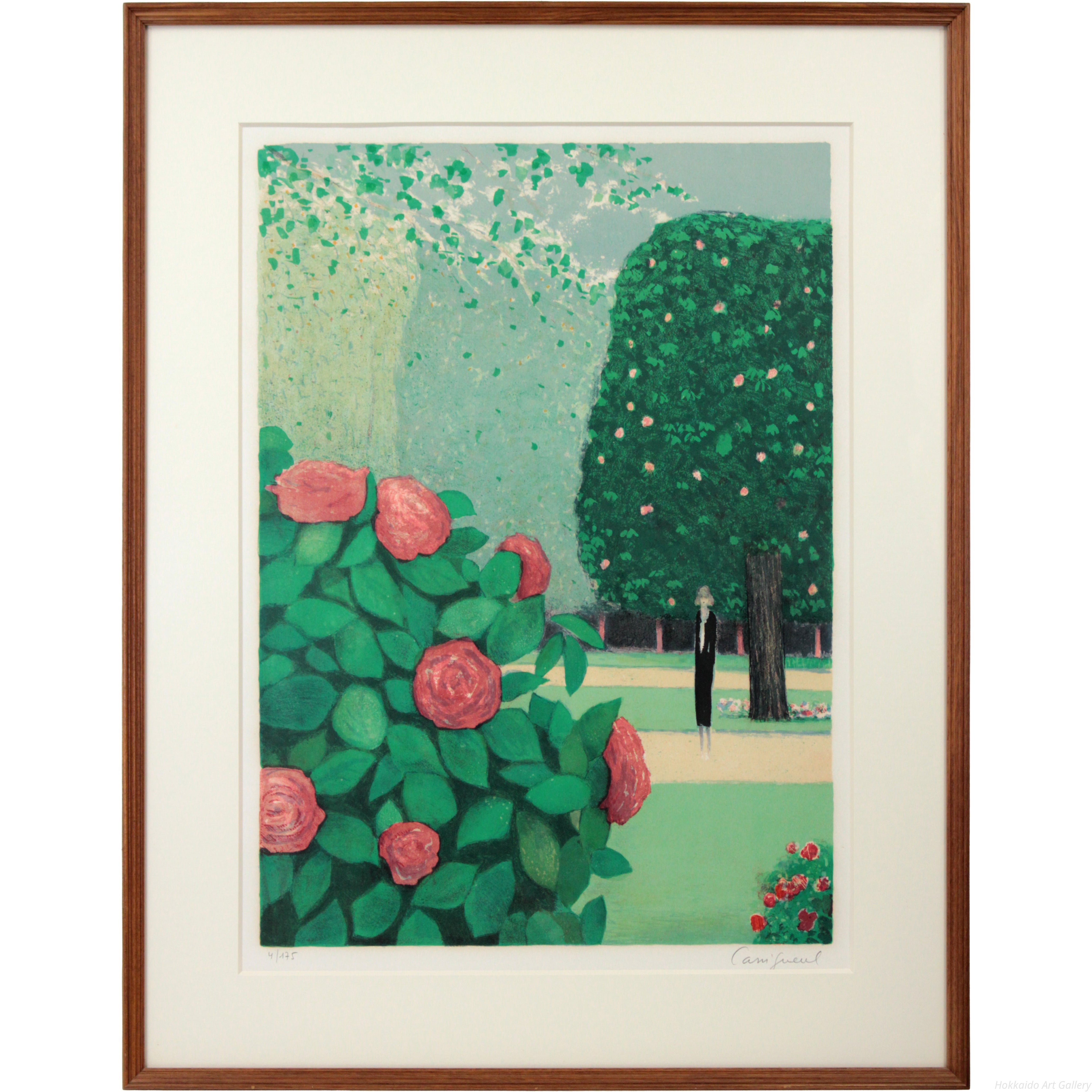 ジャン＝ピエール・カシニョール 『バラの繁み』 リトグラフ - 北海道画廊