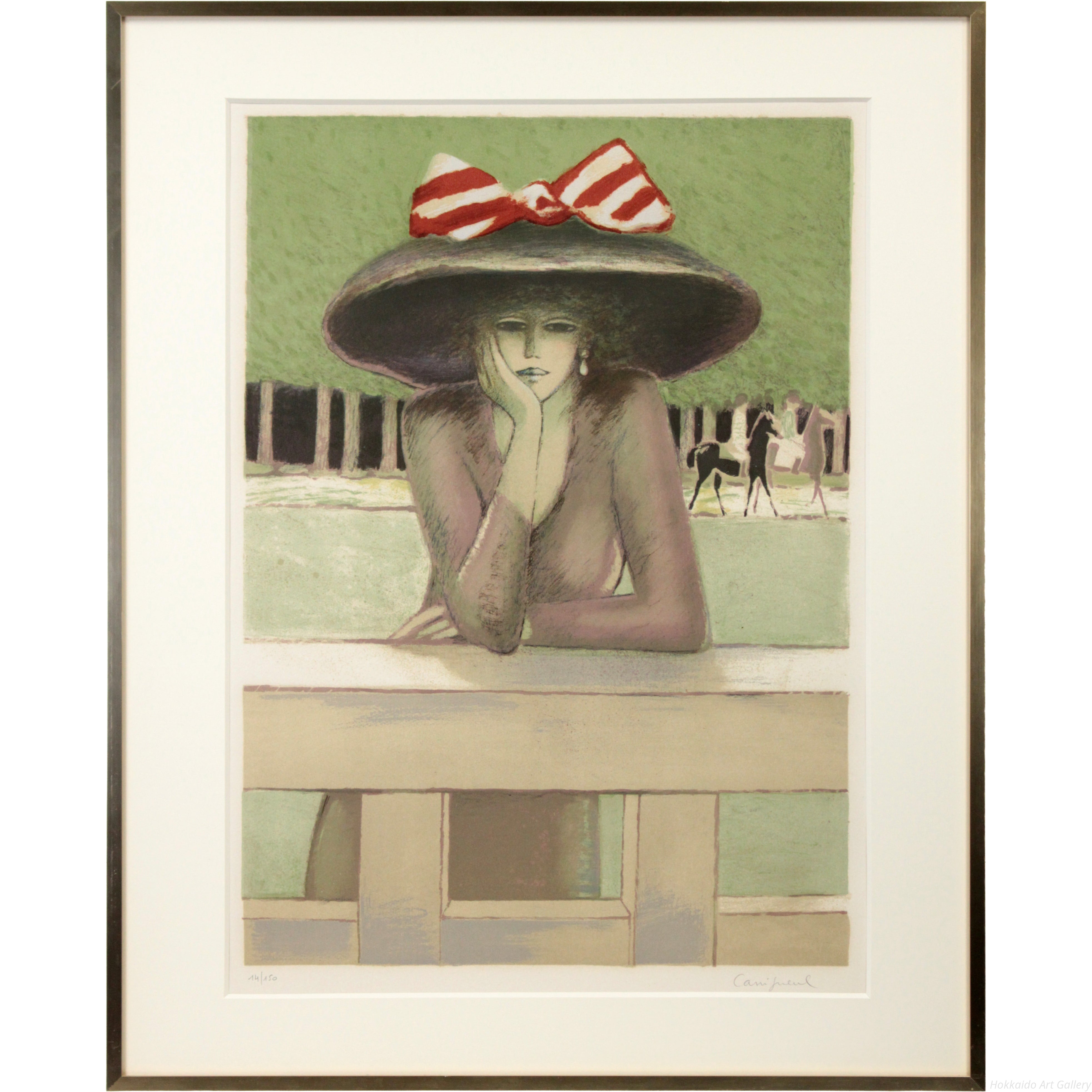 【真作保証】ジャン・ピエール・カシニョール「秋の色」リトグラフ 版画 絵画 美人 ジャン＝ピエール・カシニョール 『秋』 リトグラフ - 北海道画廊