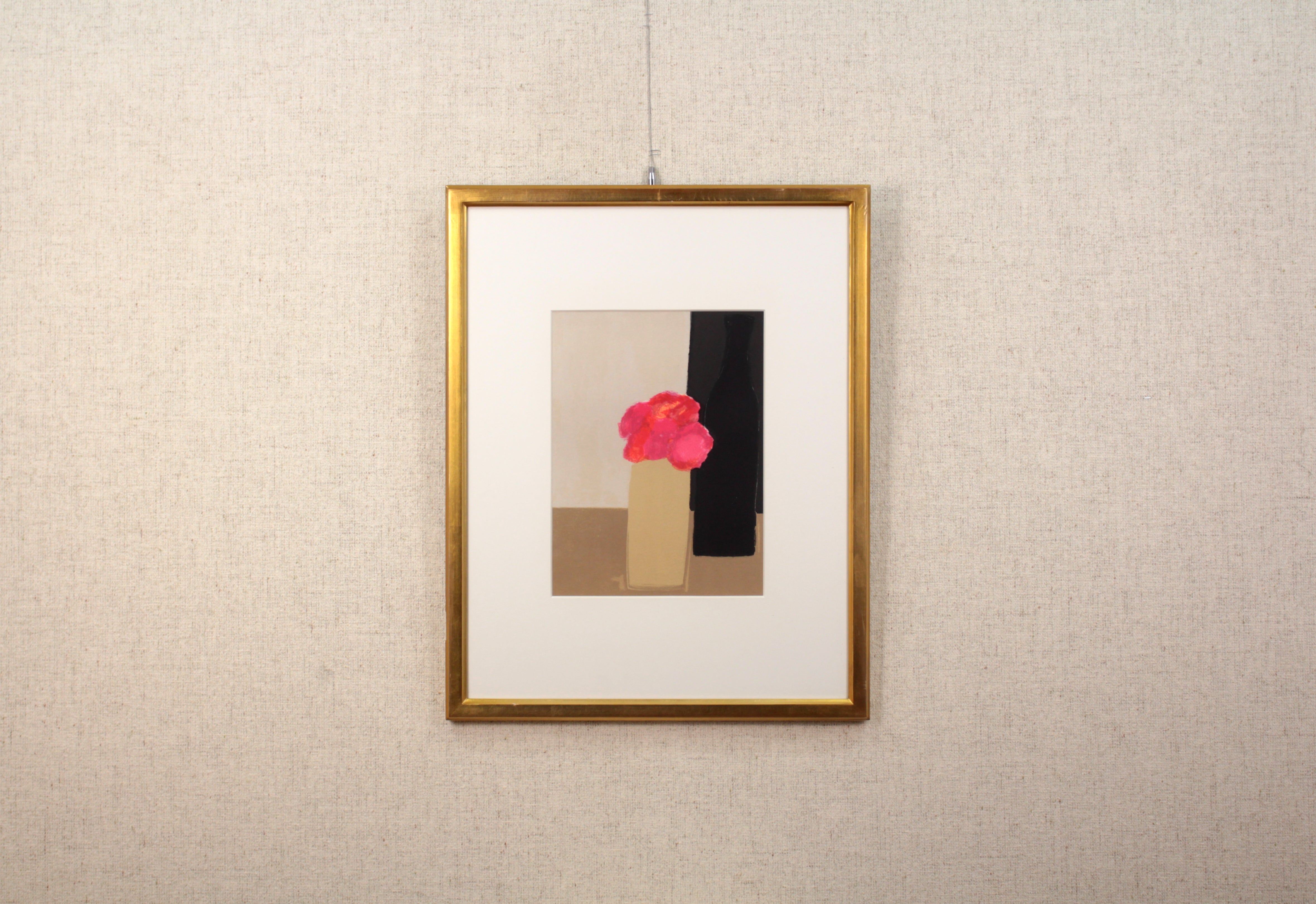 ベルナール・カトラン 『赤い花束』 リトグラフ - 北海道画廊