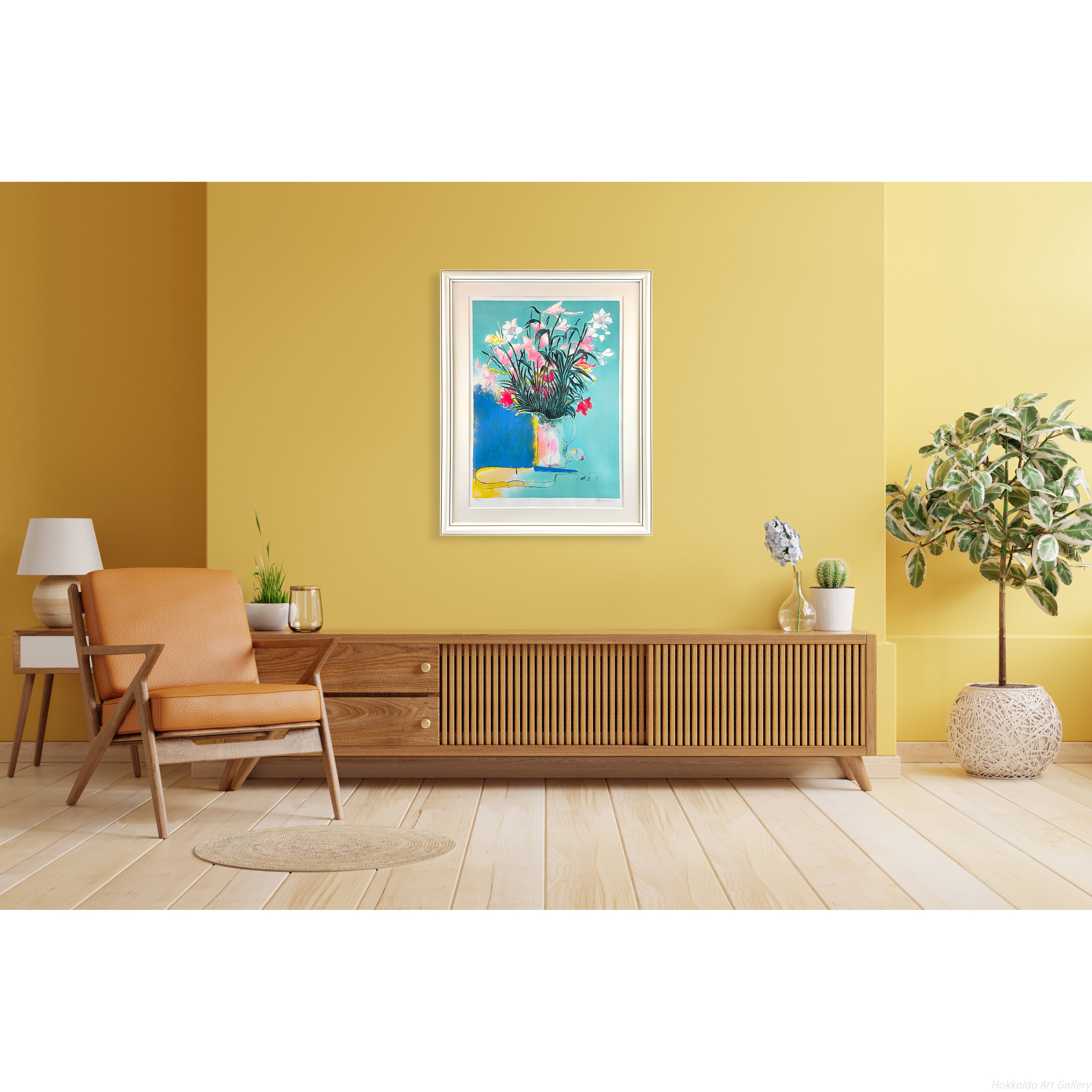 ポール・ギヤマン 『花とヴァイオリン』 リトグラフ - 北海道画廊