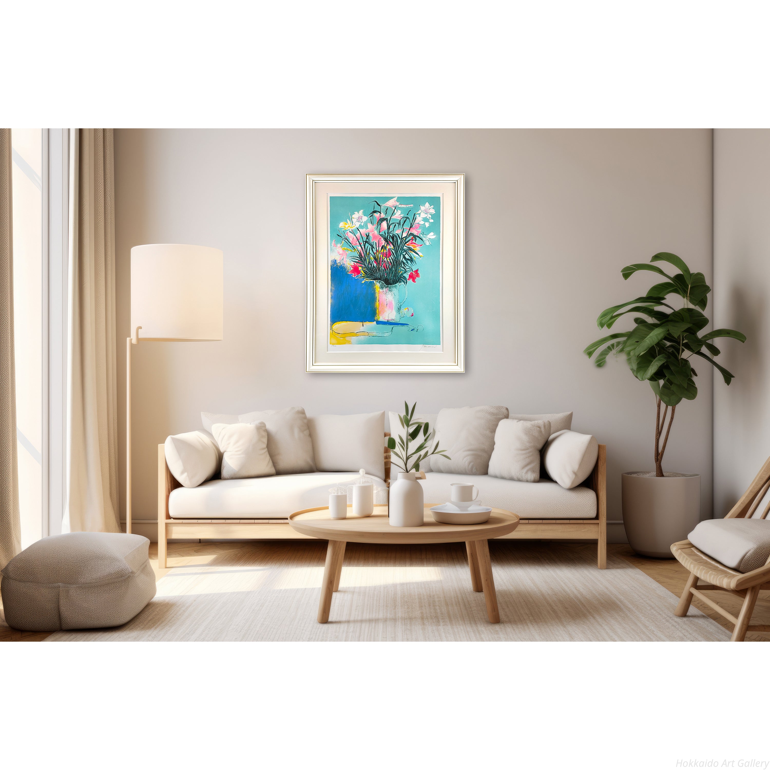 ポール・ギヤマン 『花とヴァイオリン』 リトグラフ - 北海道画廊