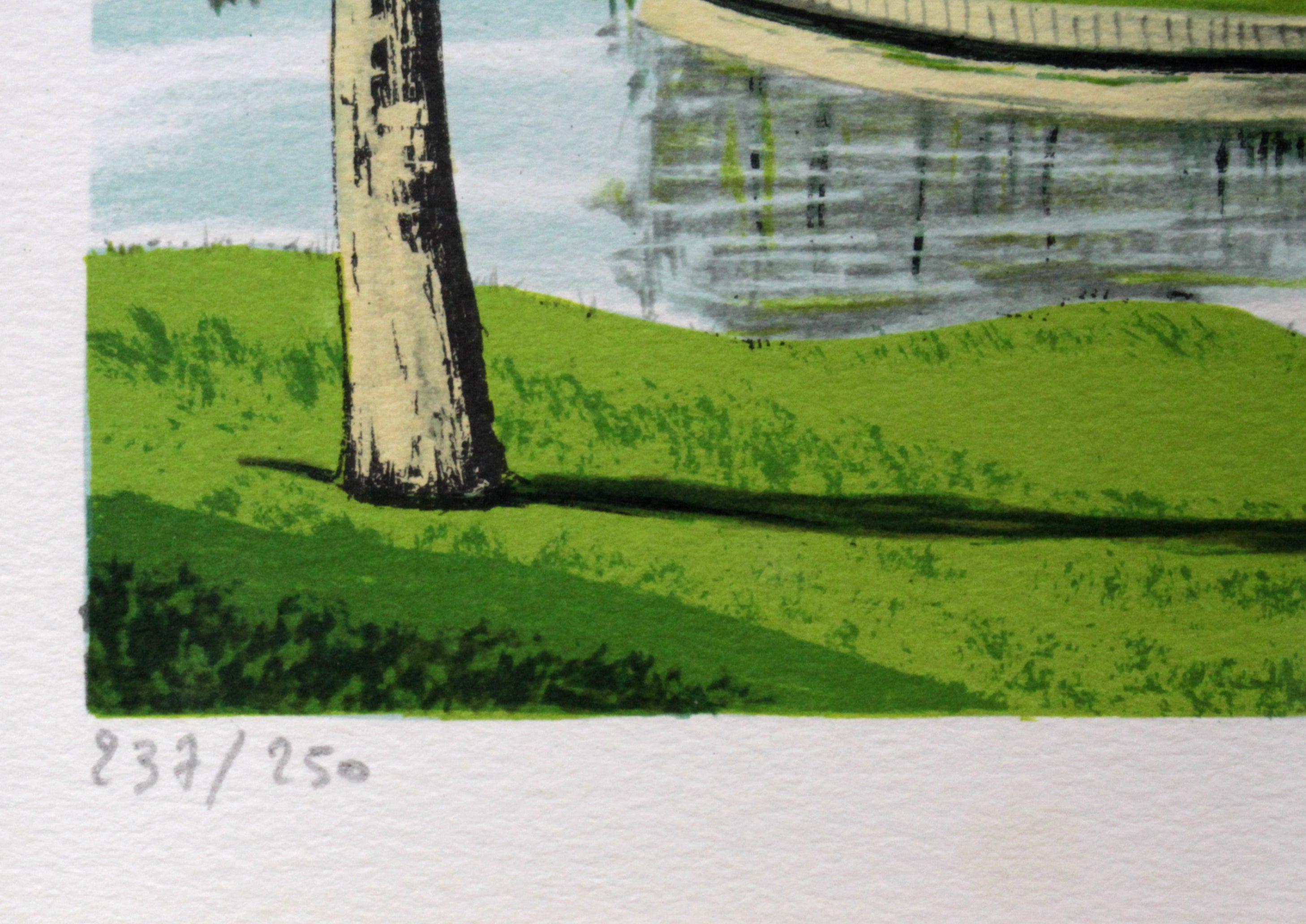 23×33cm作品サイズクロード・ウォルペン『グリーンハウス2』リトグラフ【真作保証】 絵画