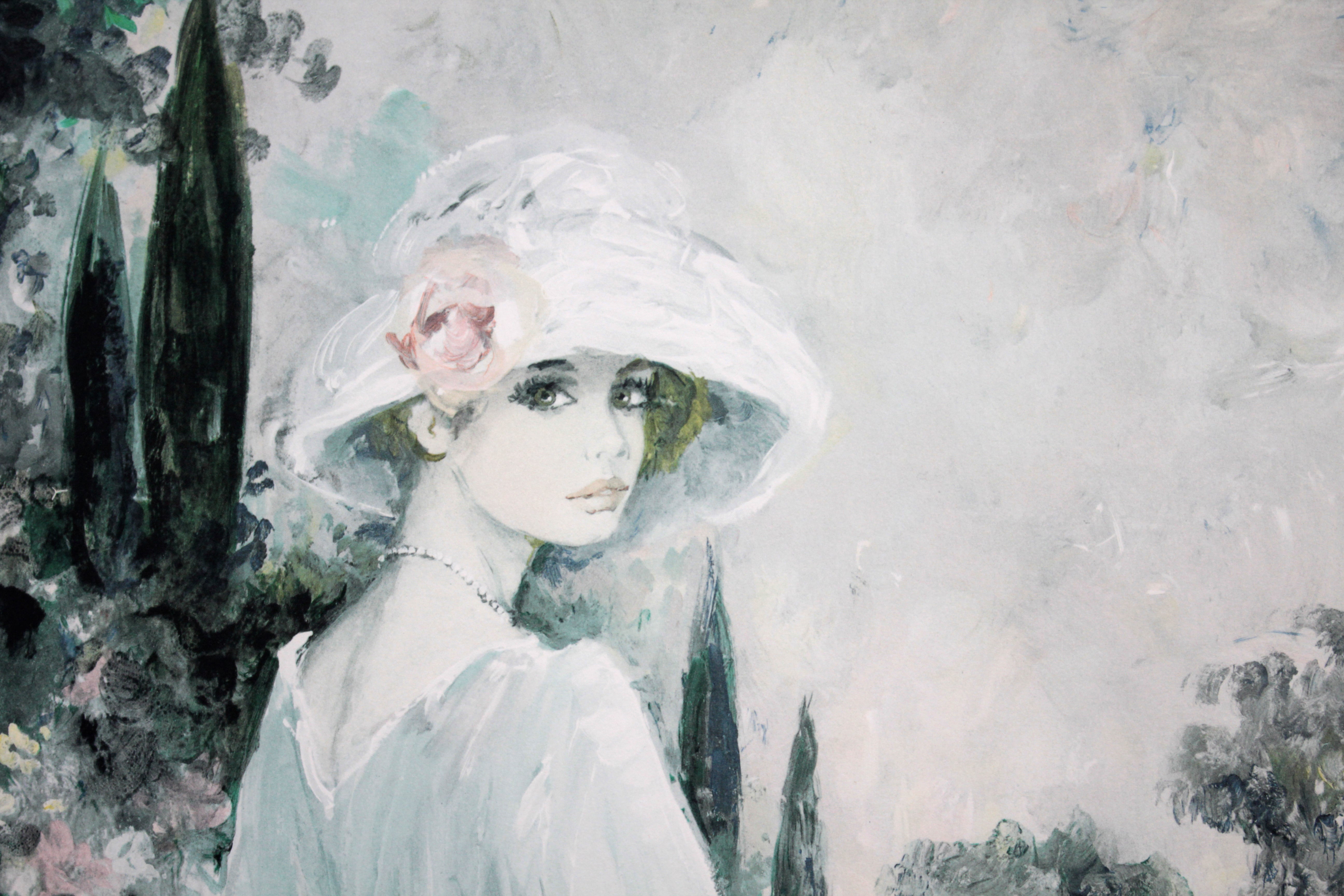ベルナール・シャロワ 『白いドレス』 リトグラフ - 北海道画廊