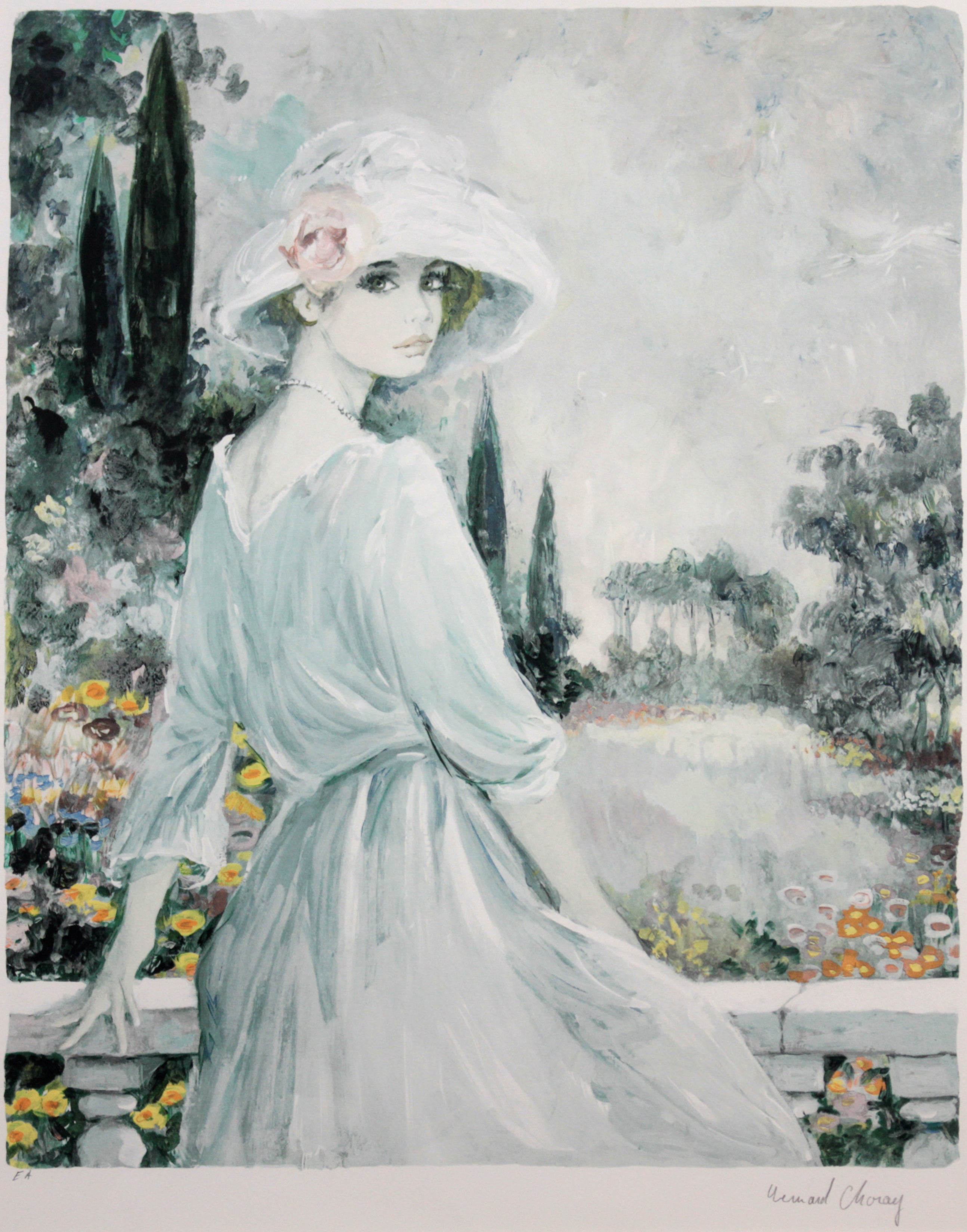 ベルナール・シャロワ 『白いドレス』 リトグラフ - 北海道画廊