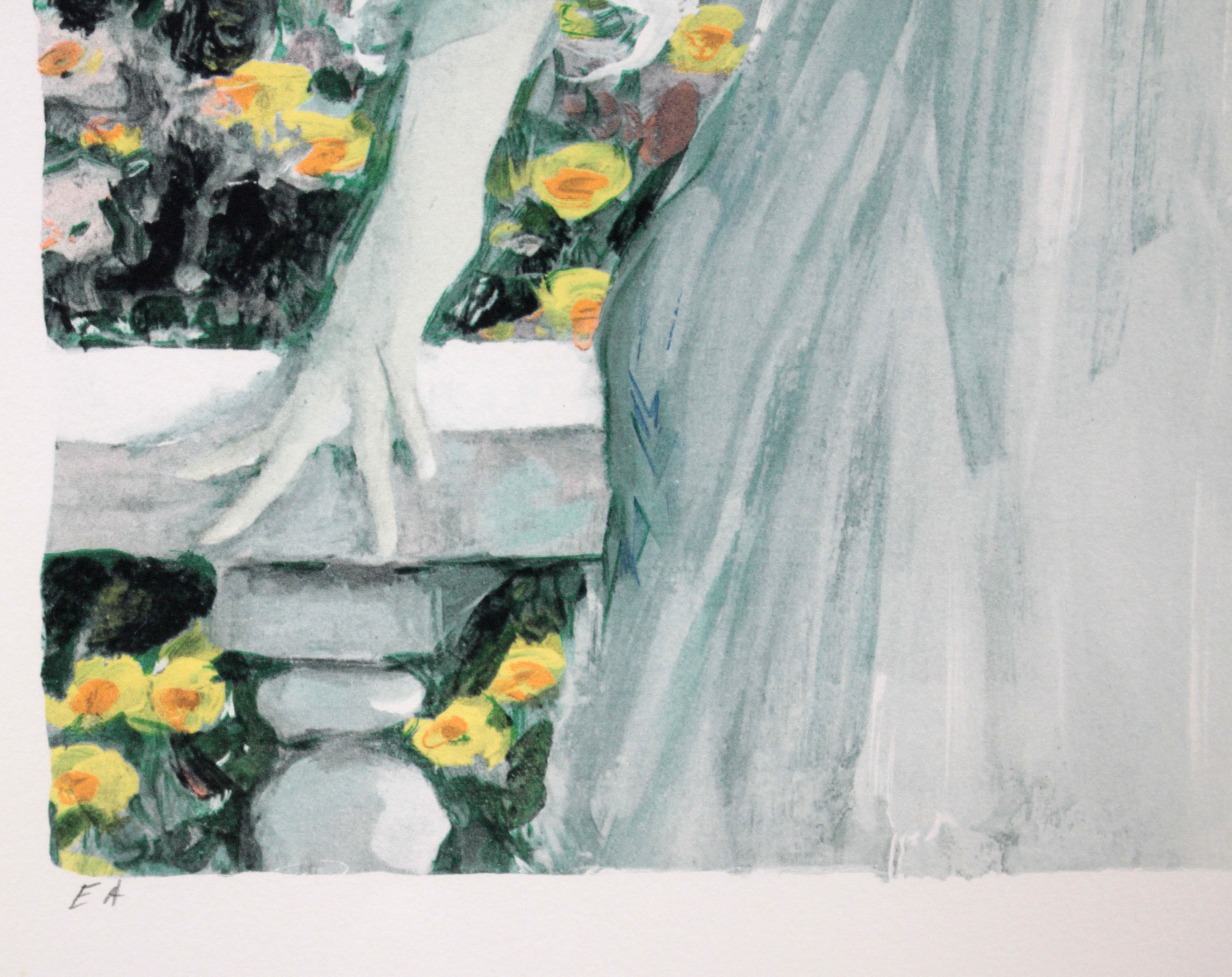 お買い得格安人気画家版画作品　　　ベルナール・シャロワ　　リトグラフ　　「少女」　　　限定100部　　1985年制作 石版画、リトグラフ