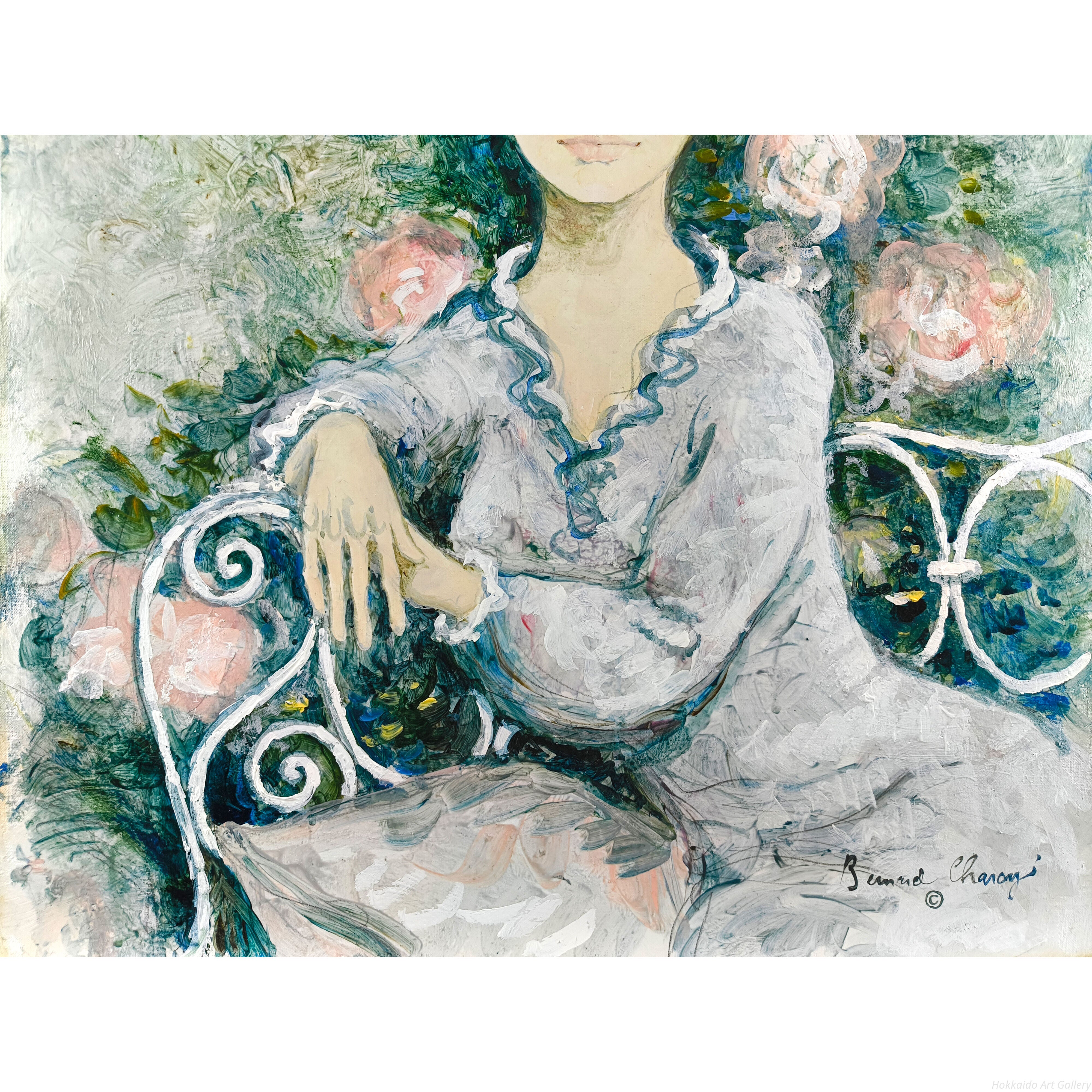 ベルナール・シャロワ 『椅子に座る女性』 油彩画 - 北海道画廊