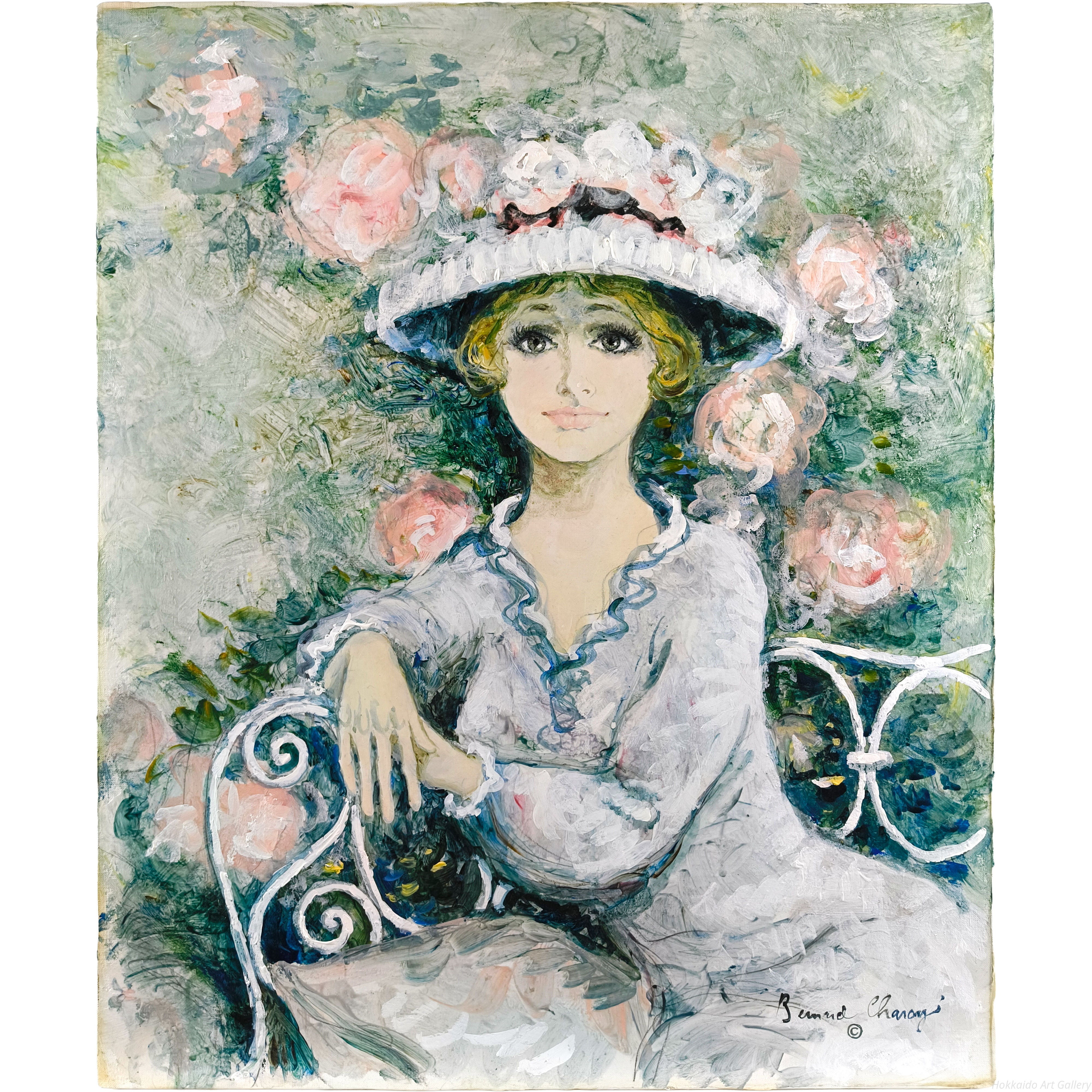 ベルナール・シャロワ 『椅子に座る女性』 油彩画 - 北海道画廊