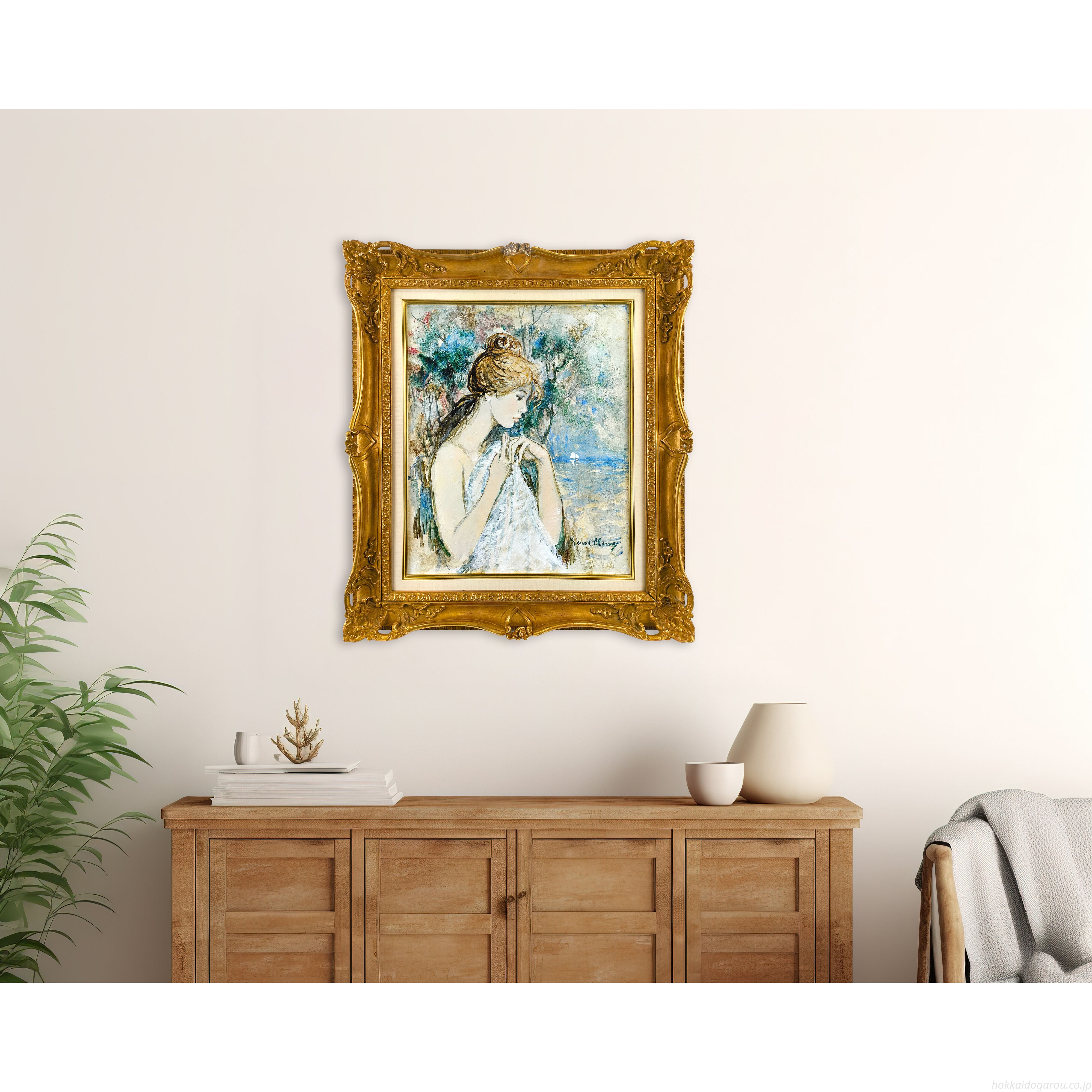 ベルナール・シャロワ 「湯上がり」 油絵・油彩画 絵画 ベルナール・シャロワ 『湯上がり』 油彩画 - 北海道画廊