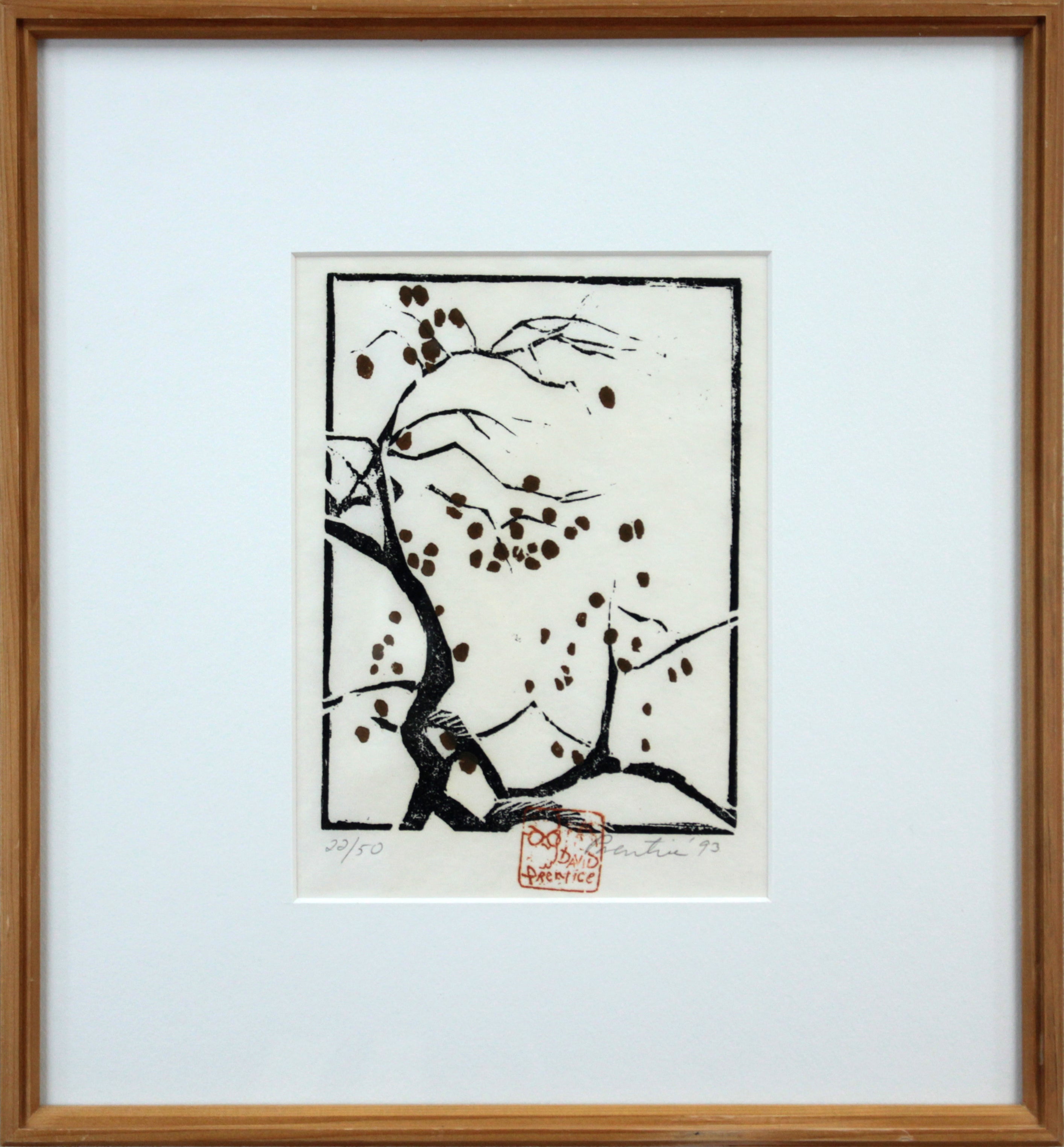 デイヴィッド・プレンティス 『梅』 木版画 - 北海道画廊